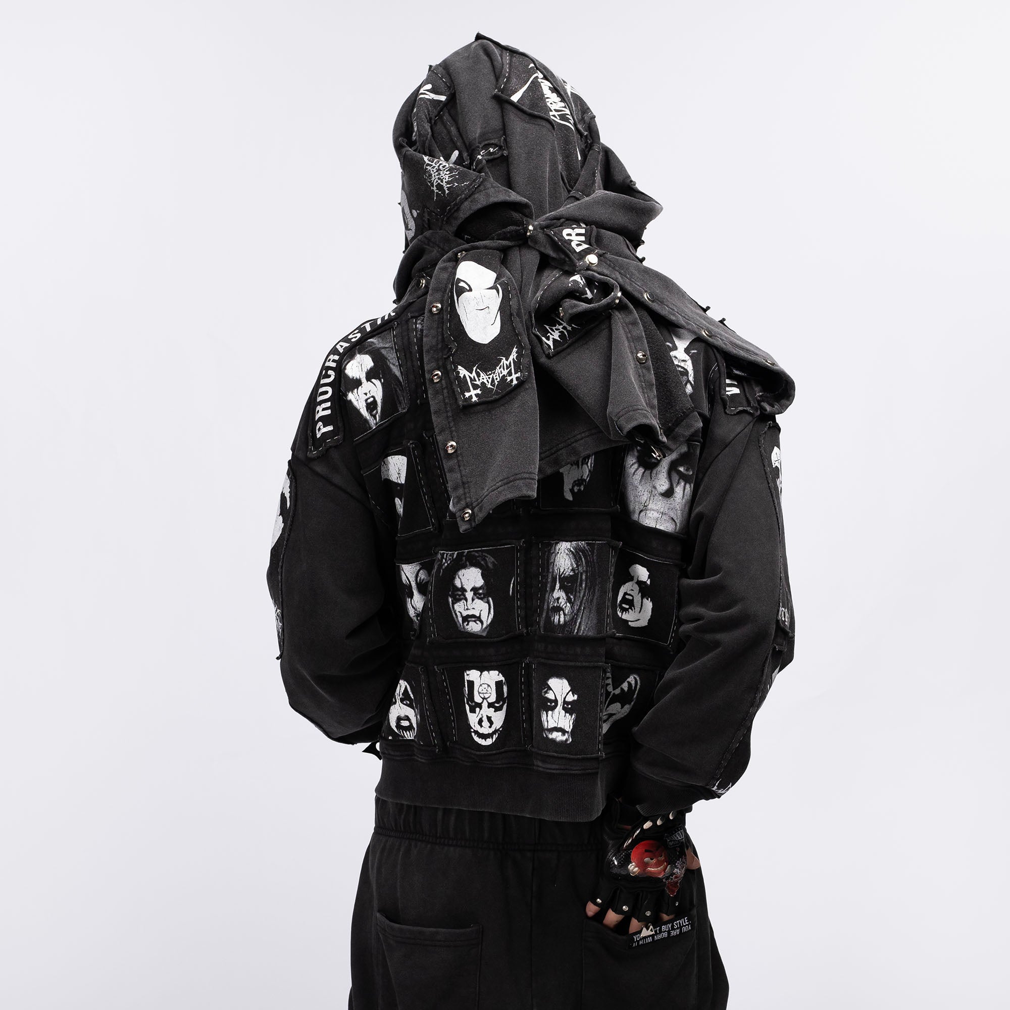 FVVO Patch Washed Zip-Up Hoodie