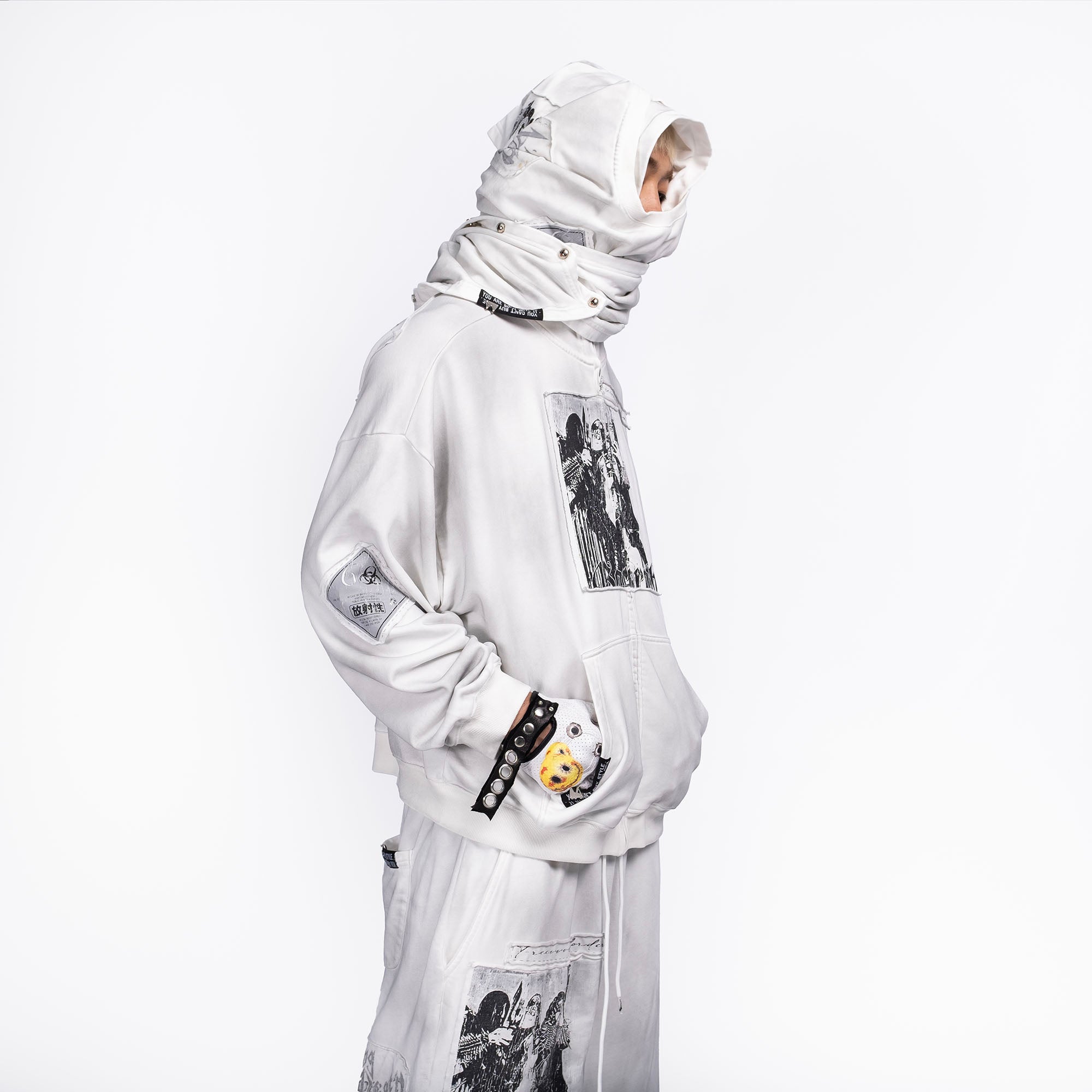 FVVO Patch Washed Zip-Up Hoodie