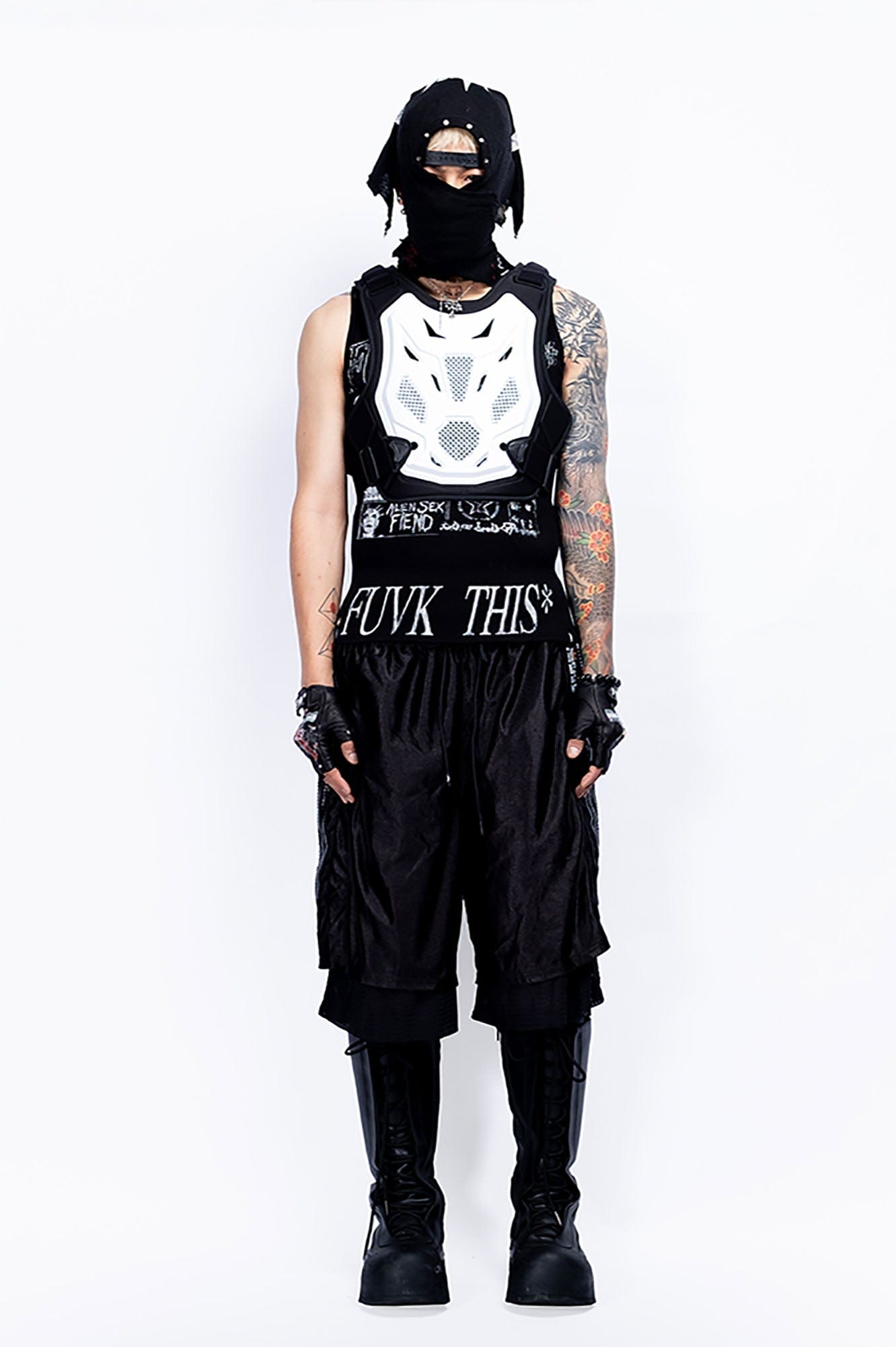FVVO Layered Mesh Satin Striped Shorts, premium urban and streetwear designers apparel on PROJECTISR.com, FVVO