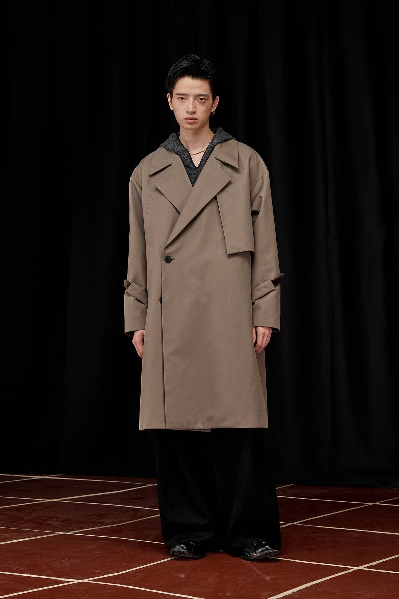 ALVNG AR ANTS Double-Breasted Notch Lapel Oversized Coat