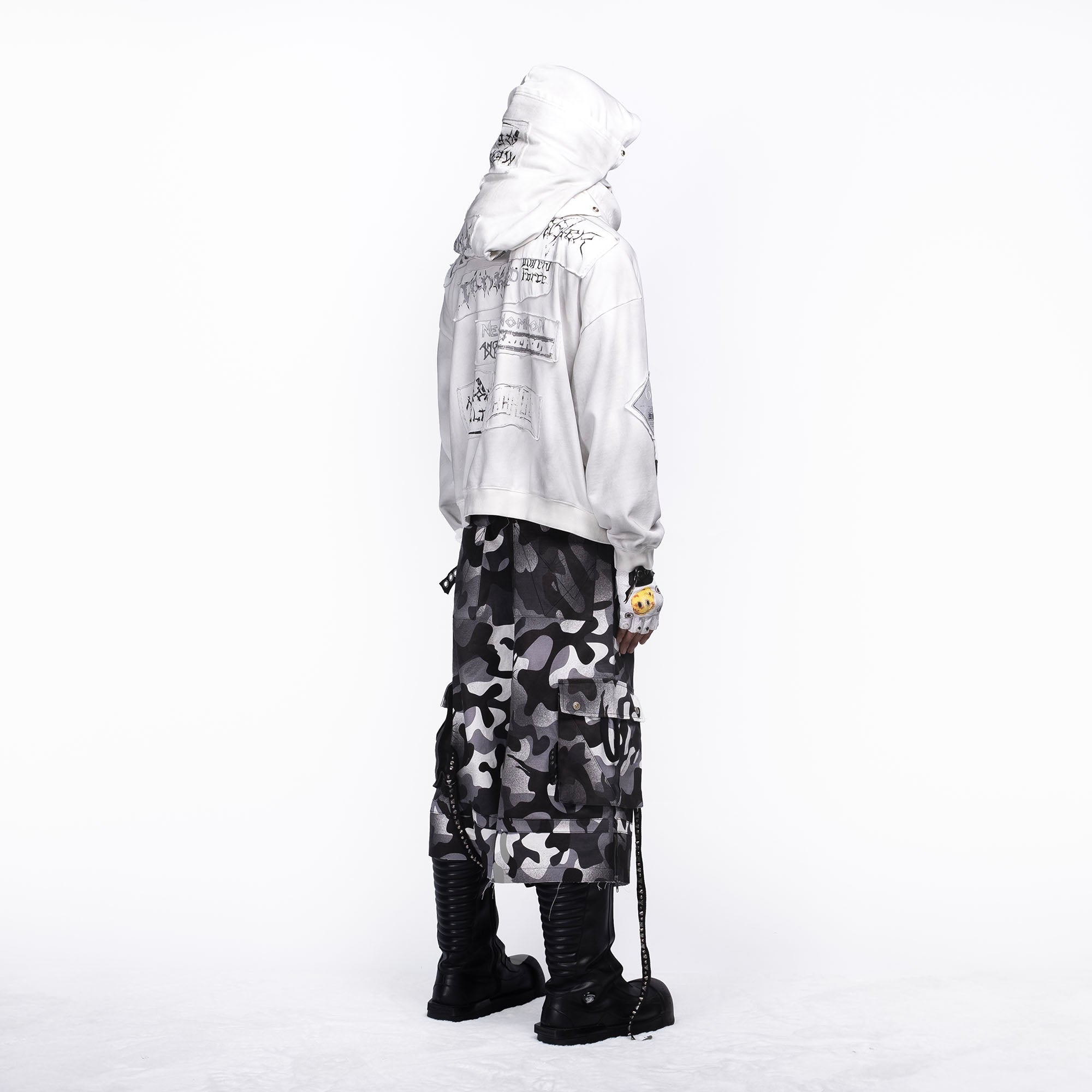 FVVO Patch Washed Zip-Up Hoodie