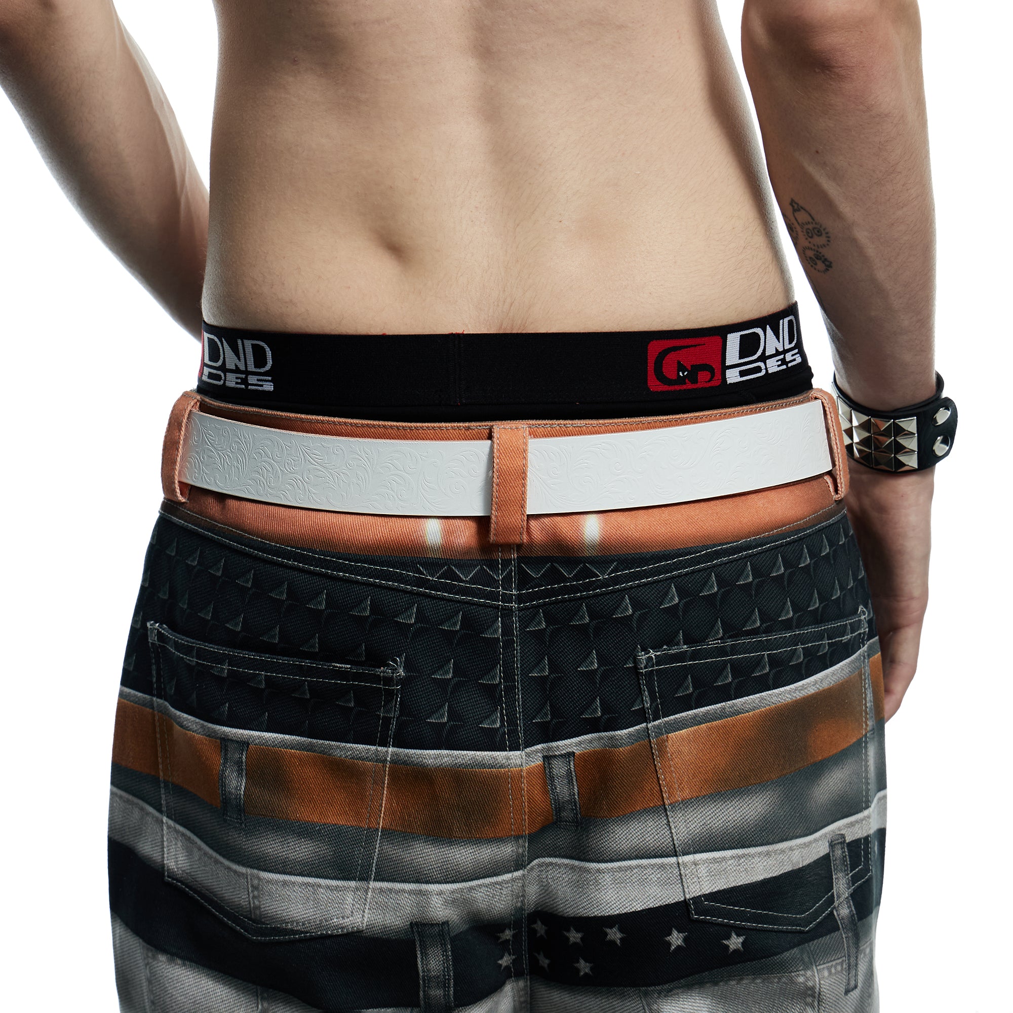 DND4DES Filigree Buckle Cowhide Leather Belt White, premium urban and streetwear designers apparel on PROJECTISR.com, DND4DES