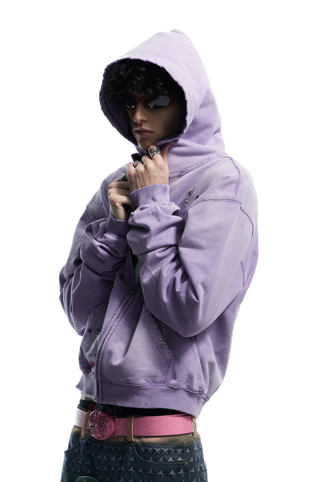DND4DES Starry Diamond Washed Zip-Up Hoodie, premium urban and streetwear designers apparel on PROJECTISR.com, DND4DES