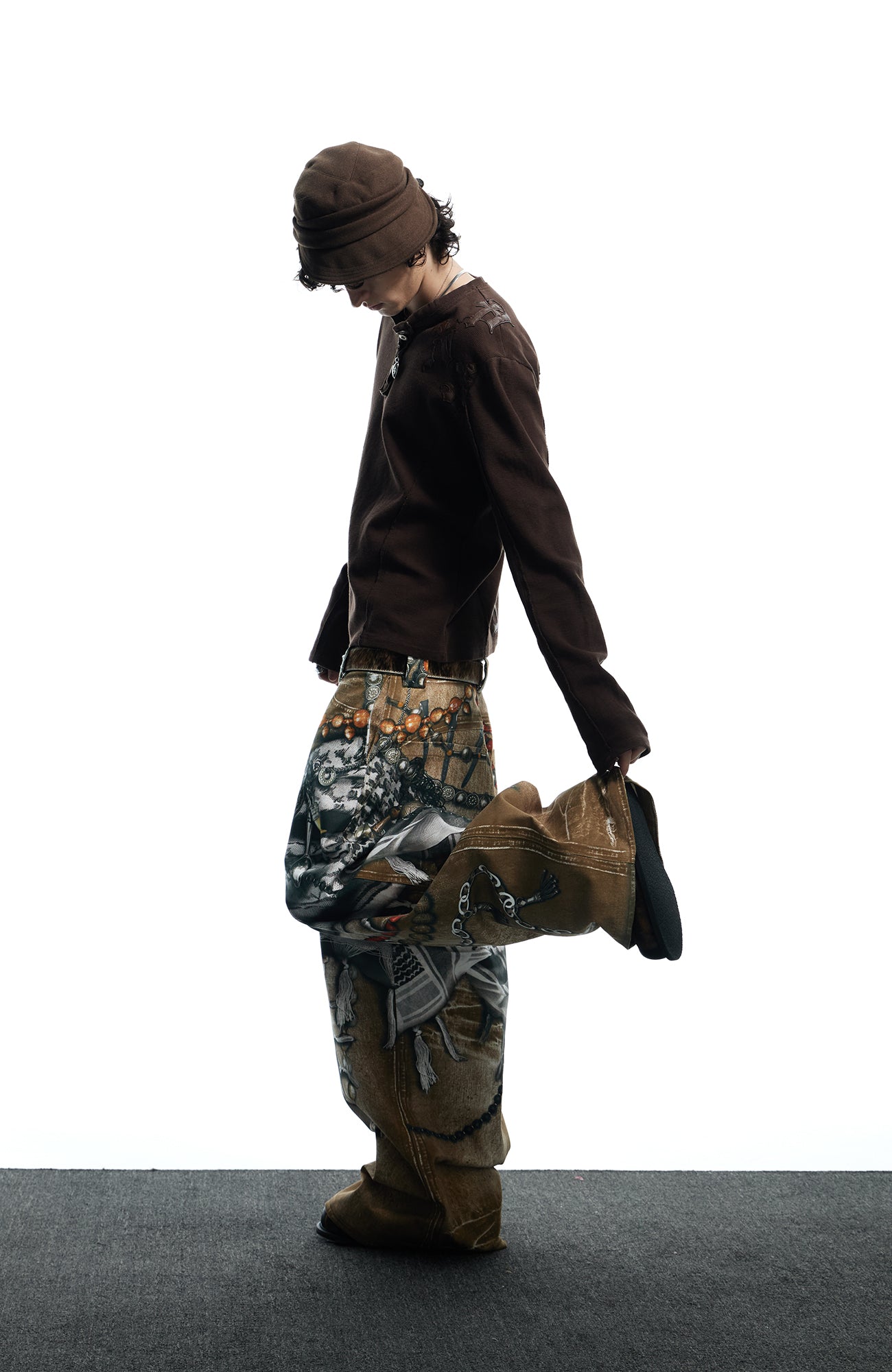 DND4DES Antique Jewelry Print Baggy Jeans, premium urban and streetwear designers apparel on PROJECTISR.com, DND4DES