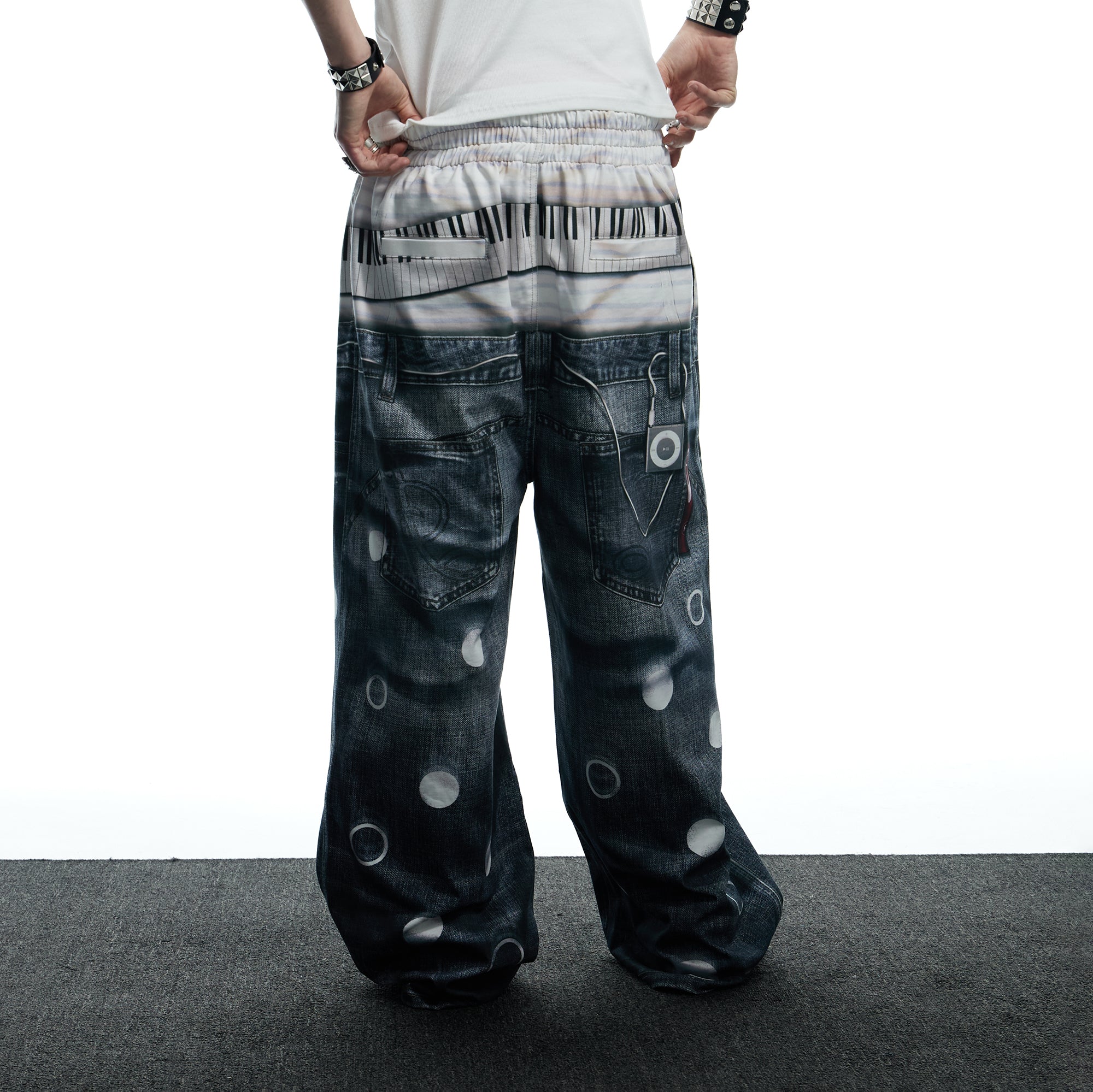 DND4DES Playful Print Baggy Trousers, premium urban and streetwear designers apparel on PROJECTISR.com, DND4DES