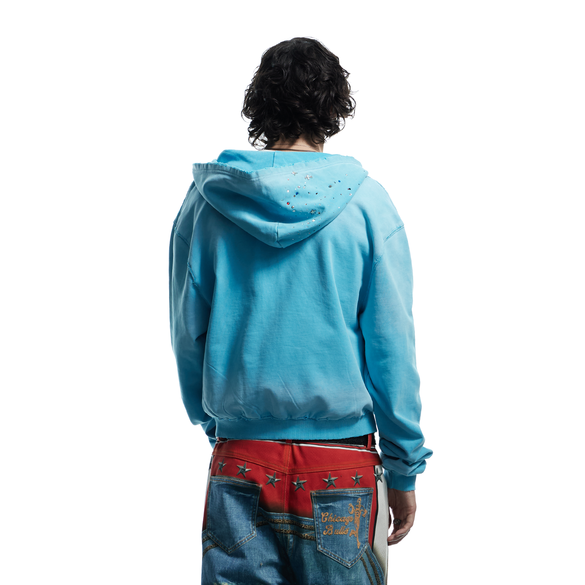 DND4DES Starry Diamond Washed Zip-Up Hoodie, premium urban and streetwear designers apparel on PROJECTISR.com, DND4DES