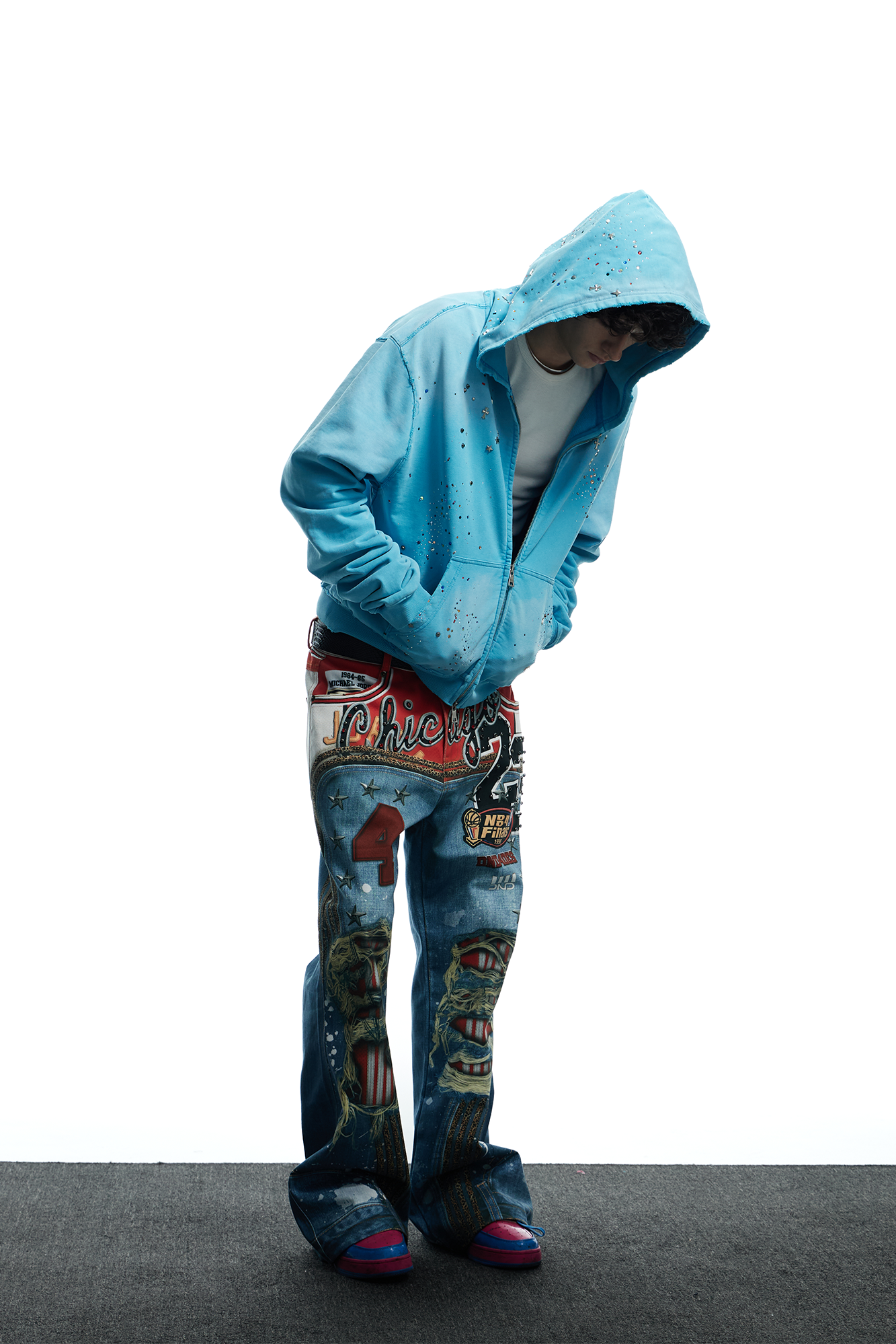 DND4DES Starry Diamond Washed Zip-Up Hoodie, premium urban and streetwear designers apparel on PROJECTISR.com, DND4DES