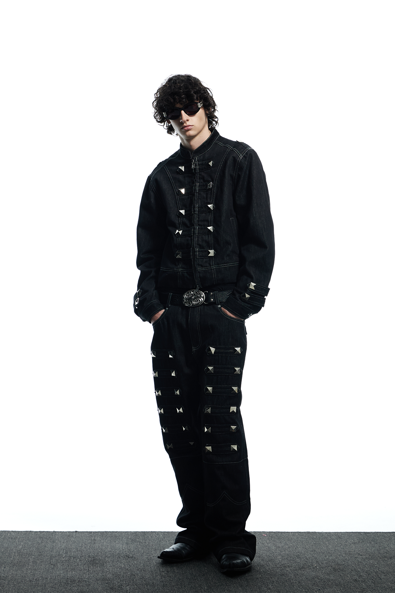 DND4DES Studded Raw Denim Flare Jeans, premium urban and streetwear designers apparel on PROJECTISR.com, DND4DES