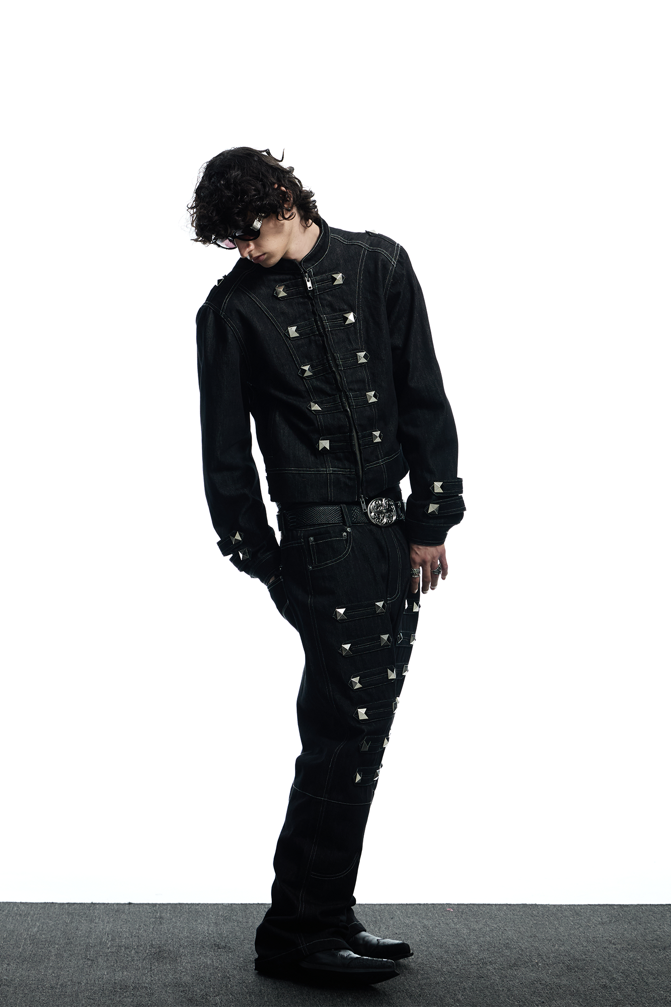 DND4DES Studded Raw Denim Flare Jeans, premium urban and streetwear designers apparel on PROJECTISR.com, DND4DES