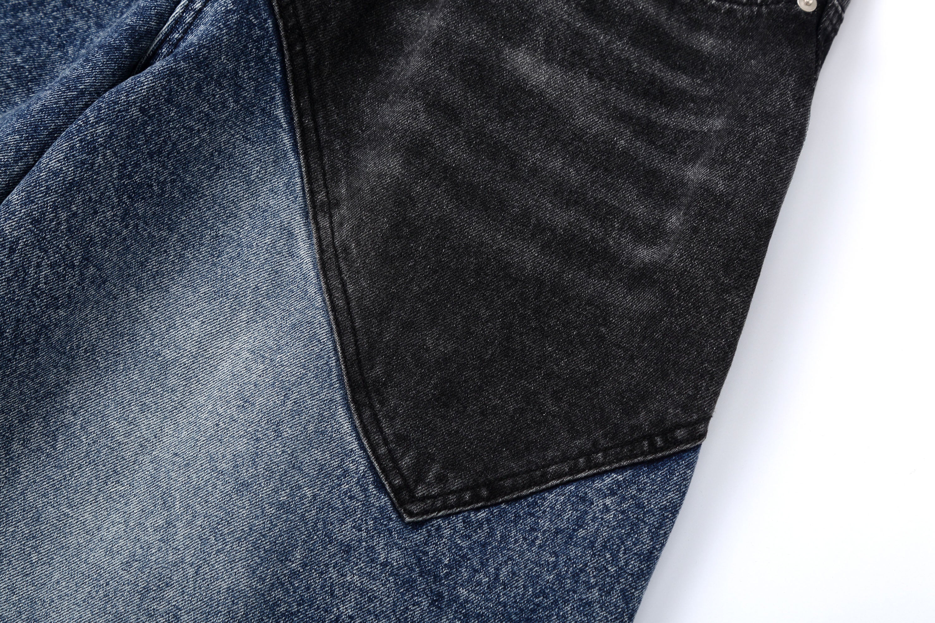 CLP Distressed Contrast-Panel Oversized Jeans, premium urban and streetwear designers apparel on PROJECTISR.com, CLP