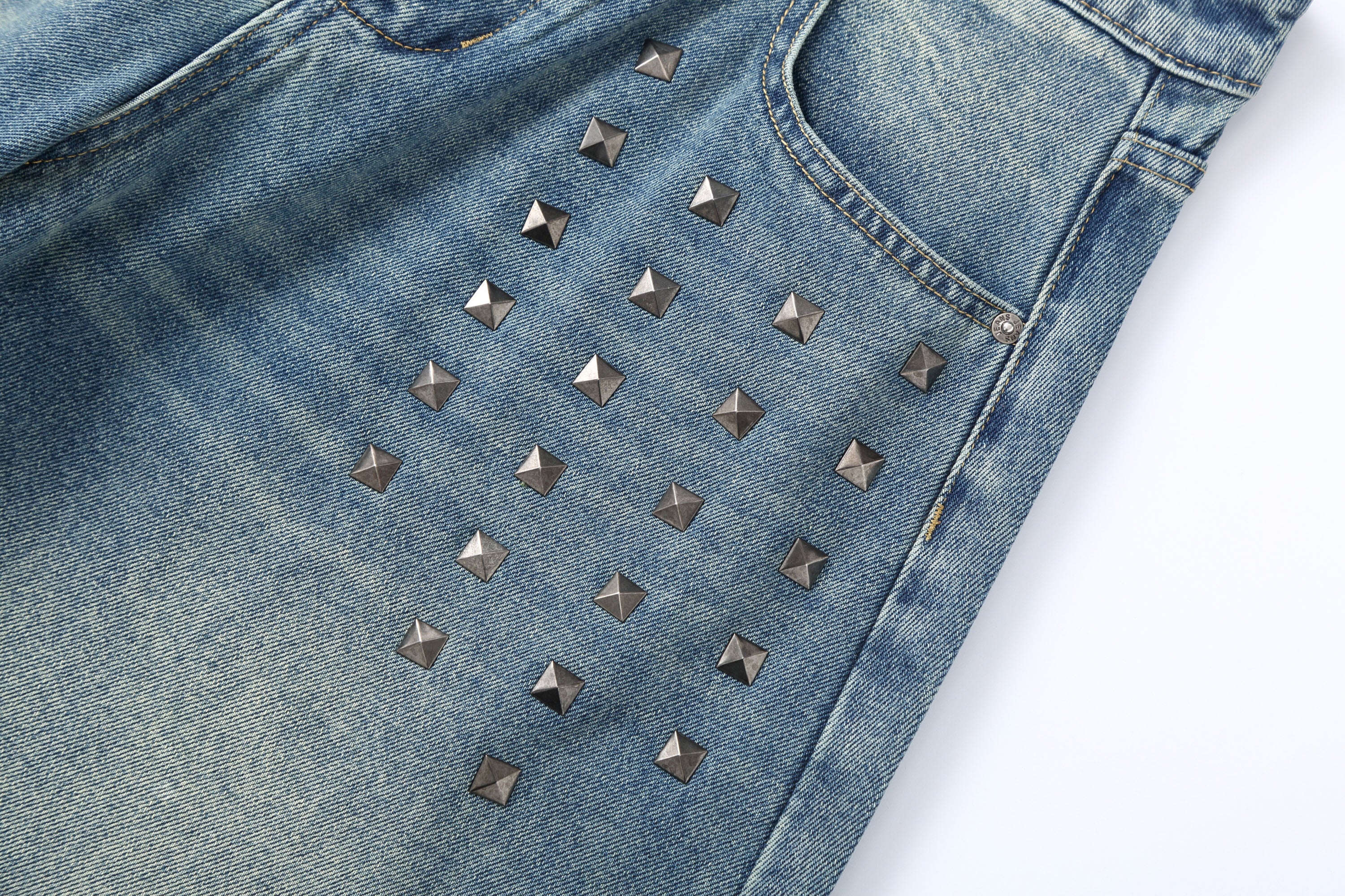 CLP Washed Studded Barrel Jeans, premium urban and streetwear designers apparel on PROJECTISR.com, CLP