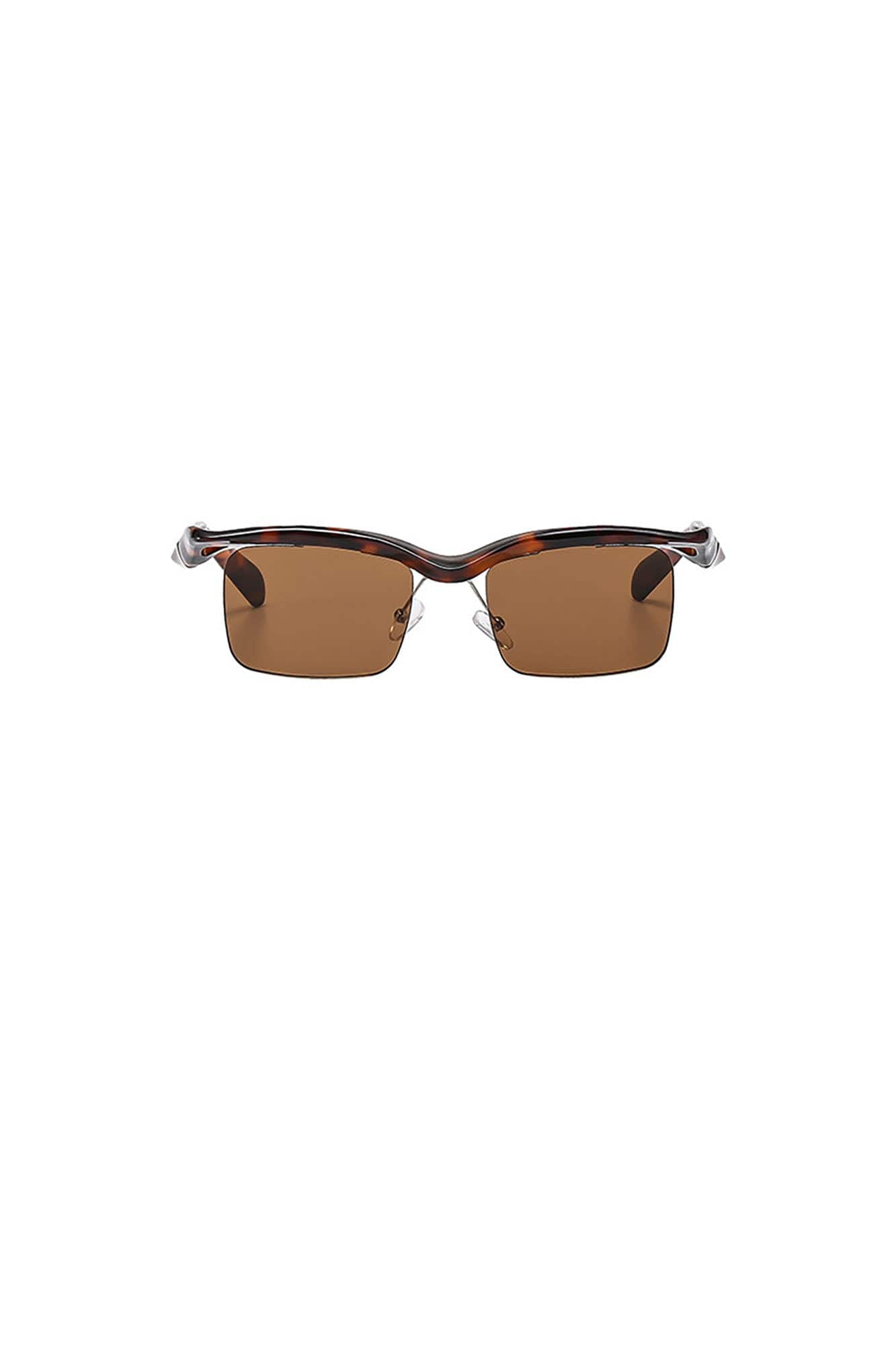 DAMAGE ASIA Streamline Arms Half-Rim Tint Sunglasses