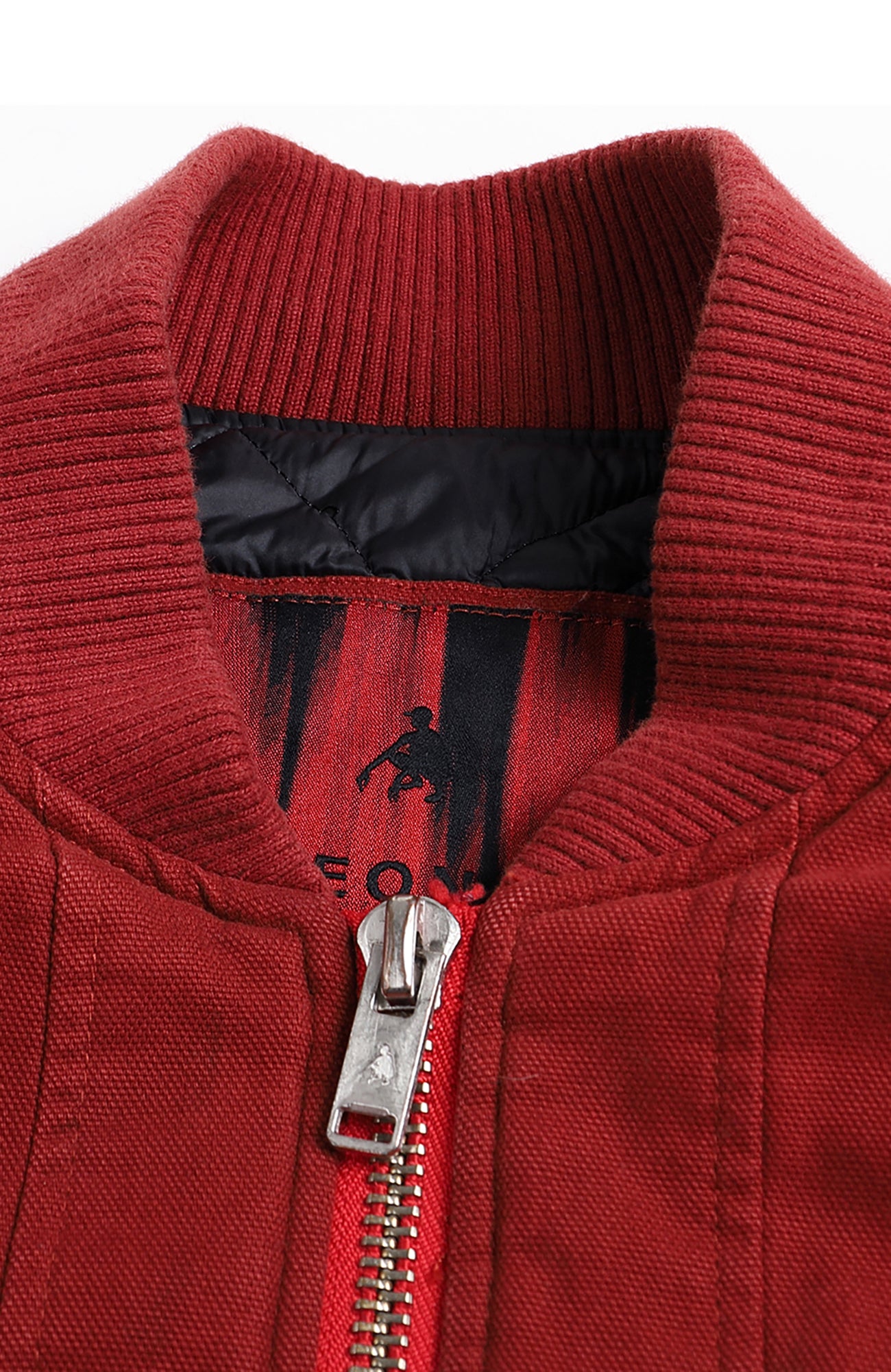 FACEONLAB Distressed Padded Bomber Jacket