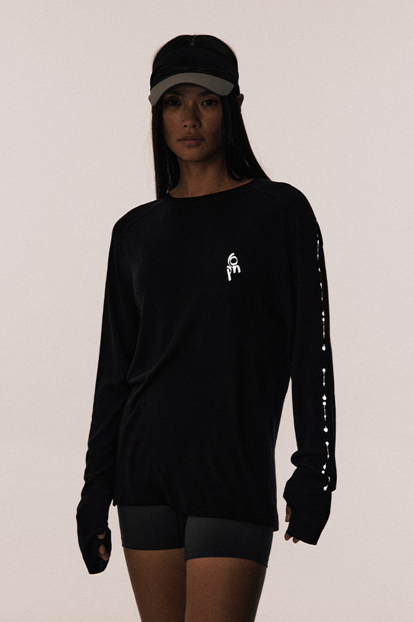 CONPCONP Cosmic Echo Graphic Long-Sleeve Tee Black