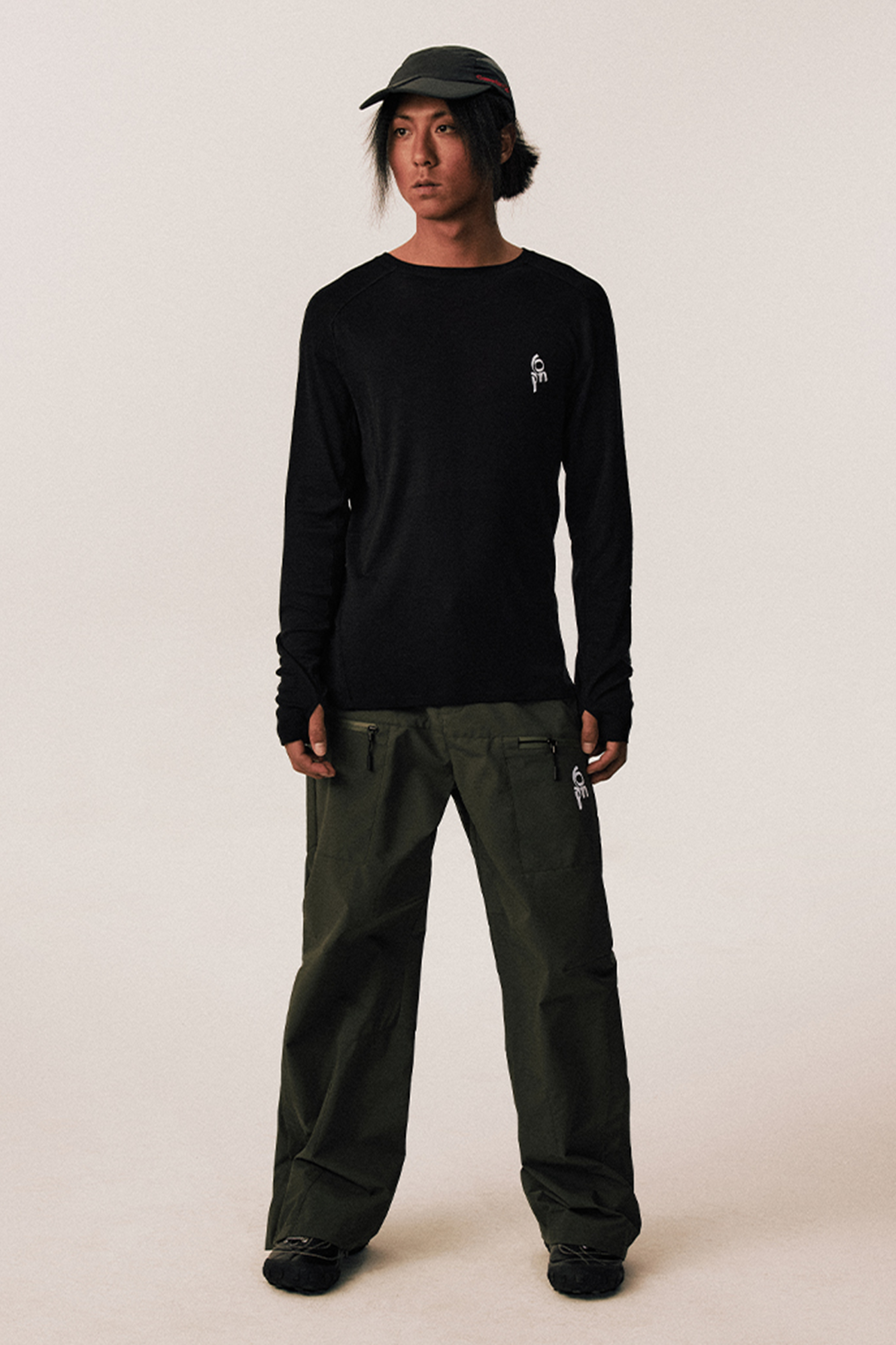 CONPCONP Cosmic Echo Graphic Long-Sleeve Tee Black