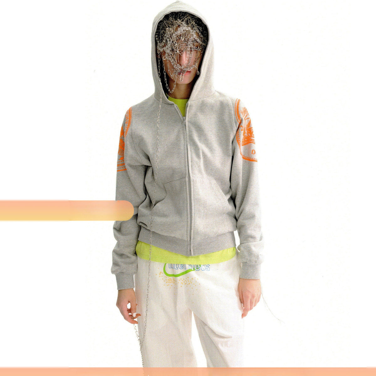 URBAN+FOREST Mythic Coin Graphic Double-Layer Hooded Jacket — square · front · Gray