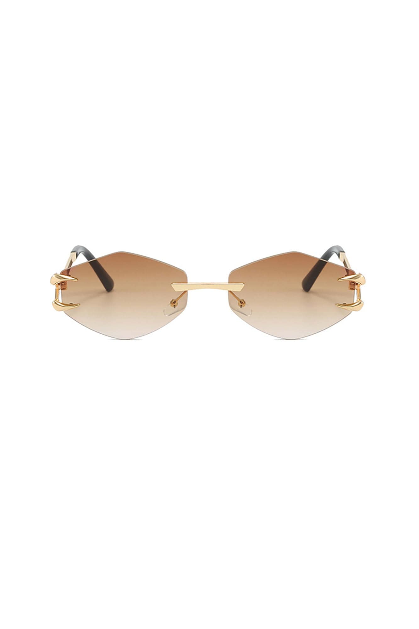 DAMAGE ASIA Claw Temple Gradient Hex Lens Rimless Sunglasses, premium urban and streetwear designers apparel on PROJECTISR.com, DAMAGE ASIA