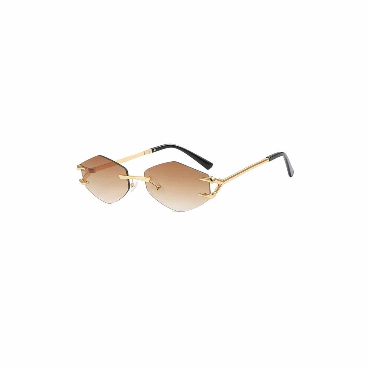 DAMAGE ASIA Claw Temple Gradient Hex Lens Rimless Sunglasses display picture 1