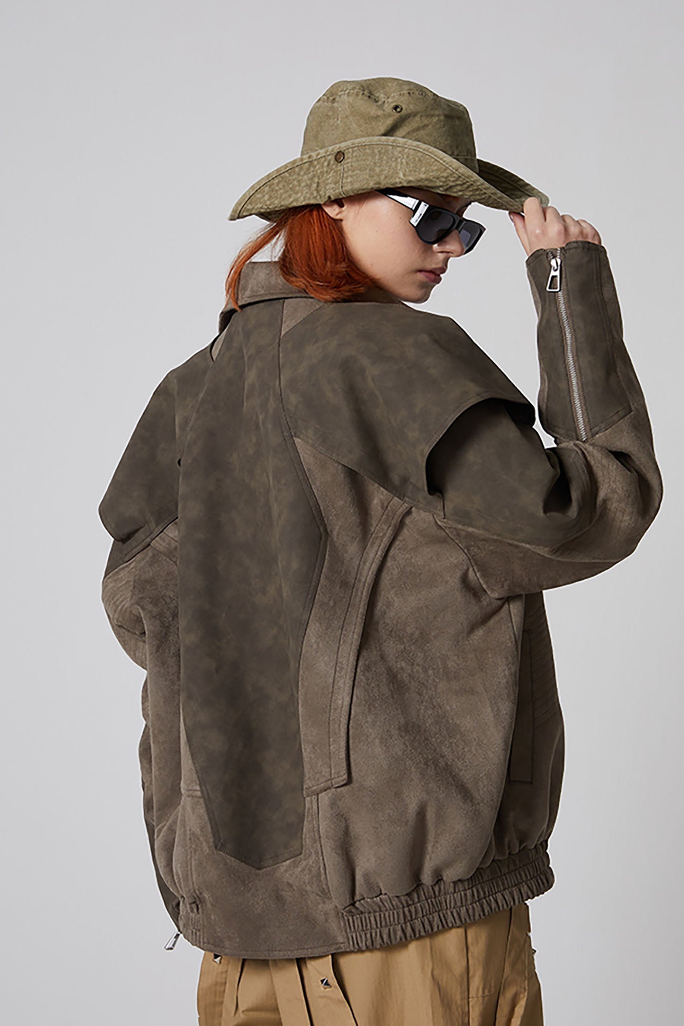 ERROR CODE ROBOT Armored Layered PU & Suede Panel Jacket, premium urban and streetwear designers apparel on PROJECTISR.com, ERROR CODE ROBOT
