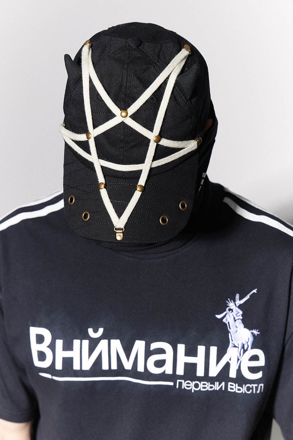 DND4DES Pentagram Rivet Devil Hat, premium urban and streetwear designers apparel on PROJECTISR.com, DND4DES