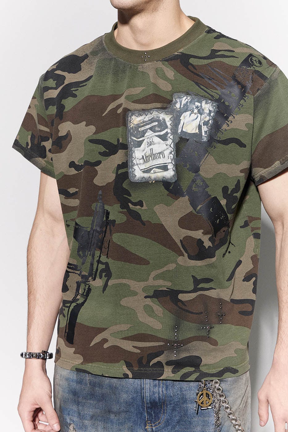 DND4DES Graffiti Camo Rivet T-Shirt, premium urban and streetwear designers apparel on PROJECTISR.com, DND4DES