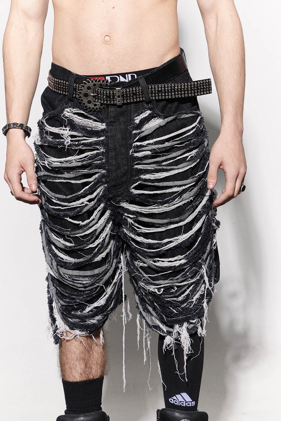 DND4DES Heavily Distressed Denim Shorts, premium urban and streetwear designers apparel on PROJECTISR.com, DND4DES