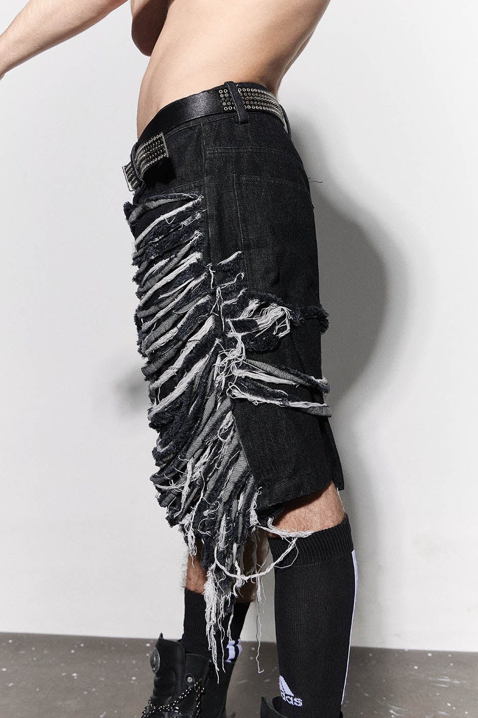 DND4DES Heavily Distressed Denim Shorts, premium urban and streetwear designers apparel on PROJECTISR.com, DND4DES