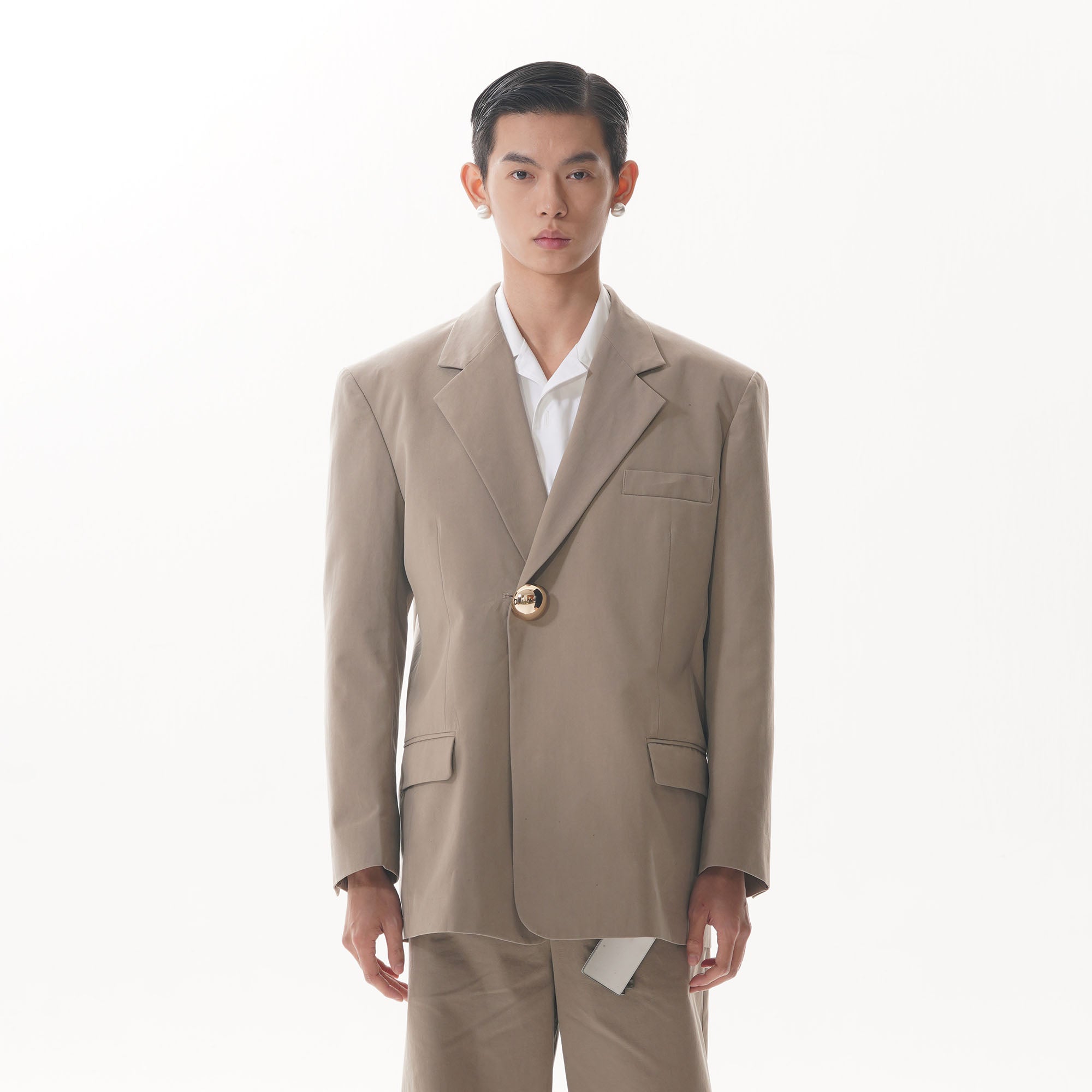 ORAL UTOPIA Essential Metal Button Blazer, premium urban and streetwear designers apparel on PROJECTISR.com, ORAL UTOPIA