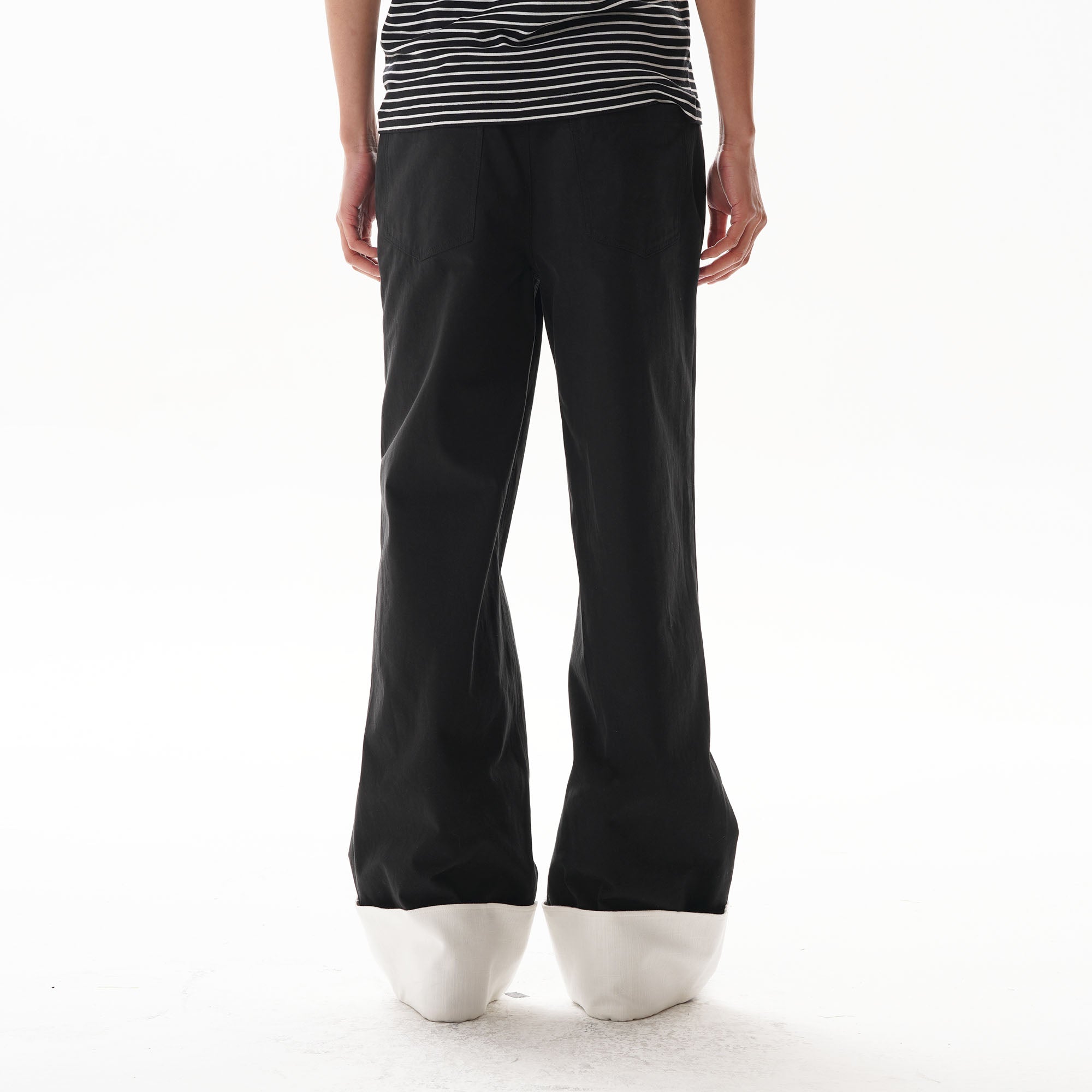 ORAL UTOPIA Contrast Fold-Hem Straight-Leg Pants, premium urban and streetwear designers apparel on PROJECTISR.com, ORAL UTOPIA