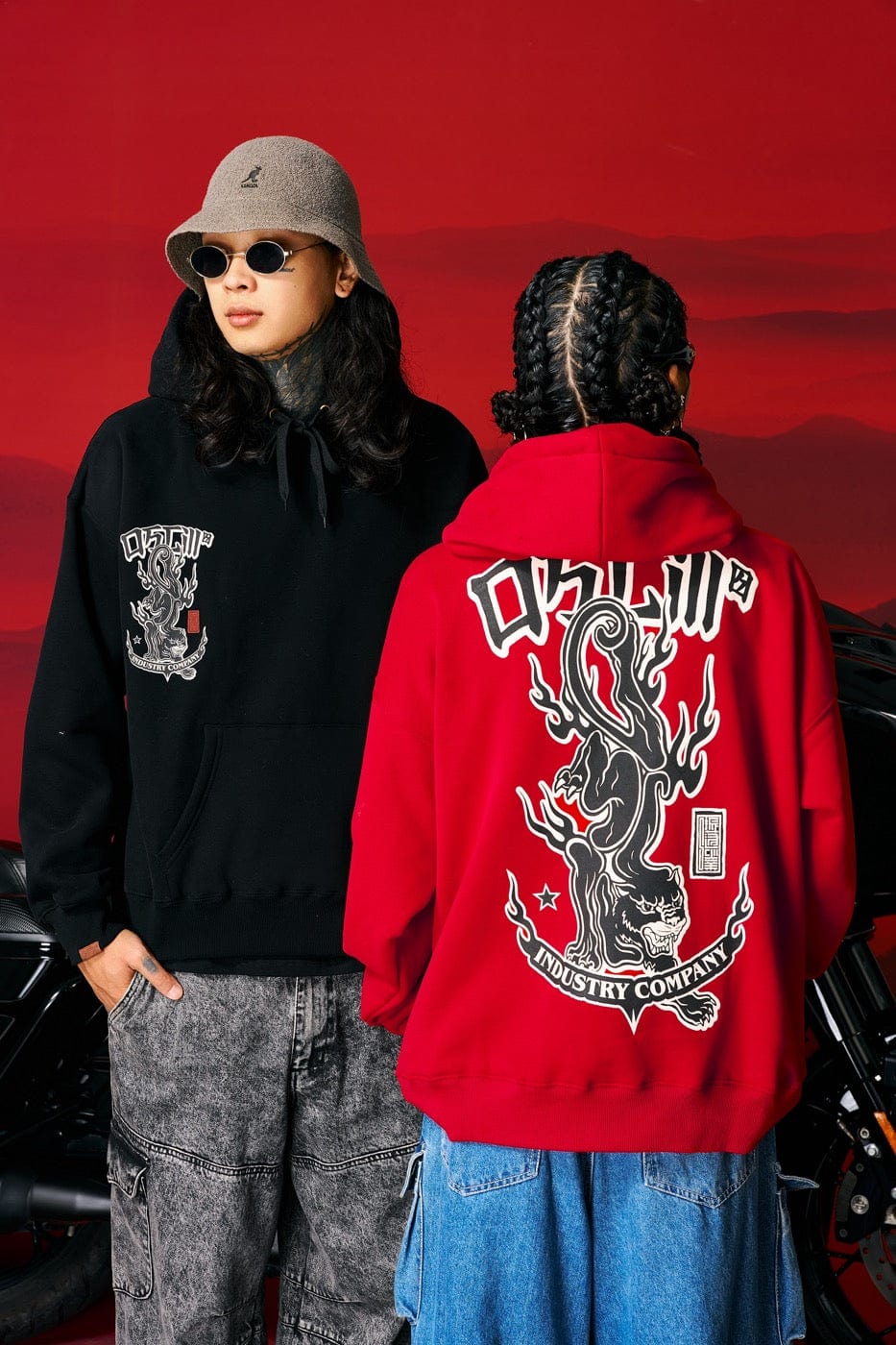 OSCILL Leopard Totem Logo Hoodie, premium urban and streetwear designers apparel on PROJECTISR.com, OSCILL