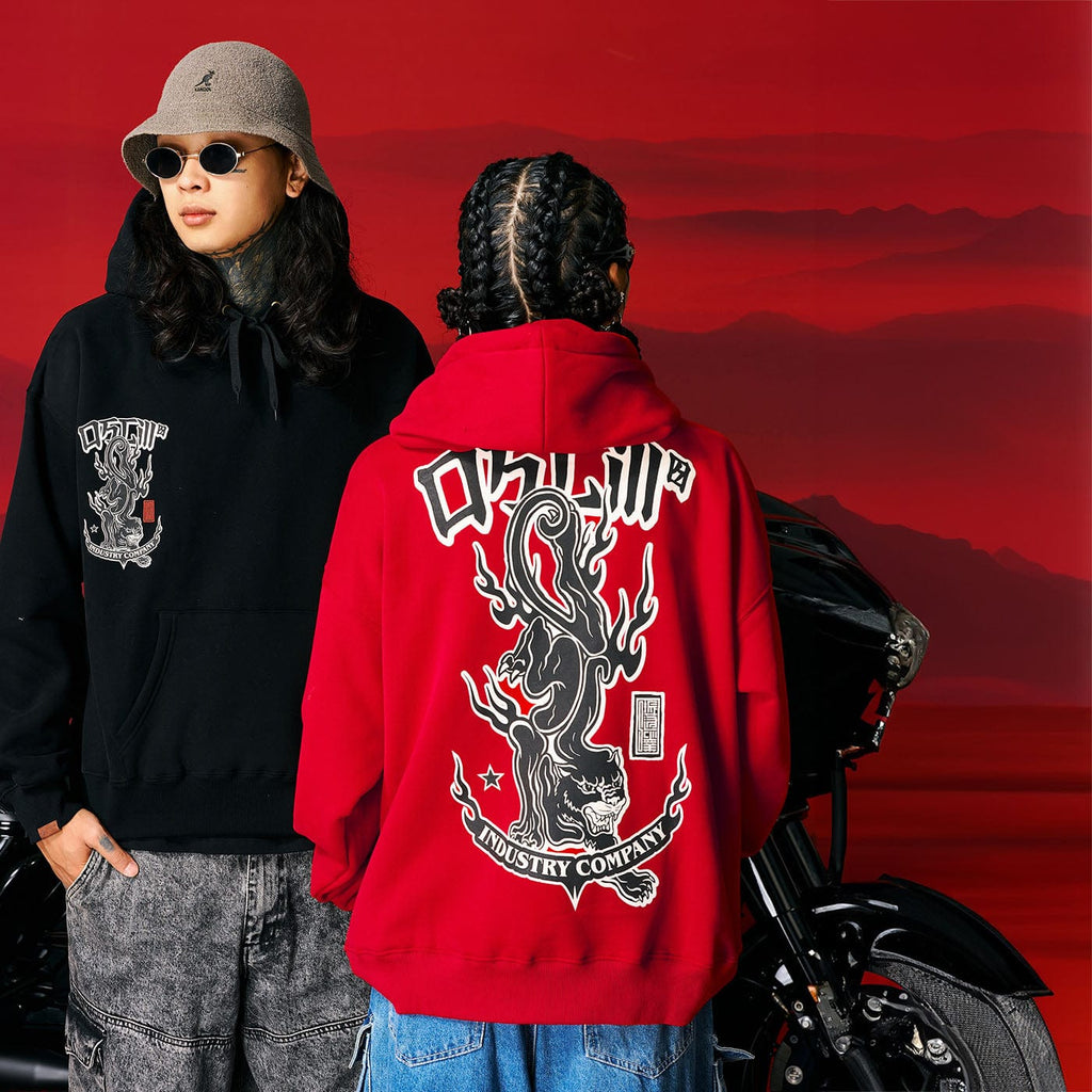 OSCILL Leopard Totem Logo Hoodie, premium urban and streetwear designers apparel on PROJECTISR.com, OSCILL