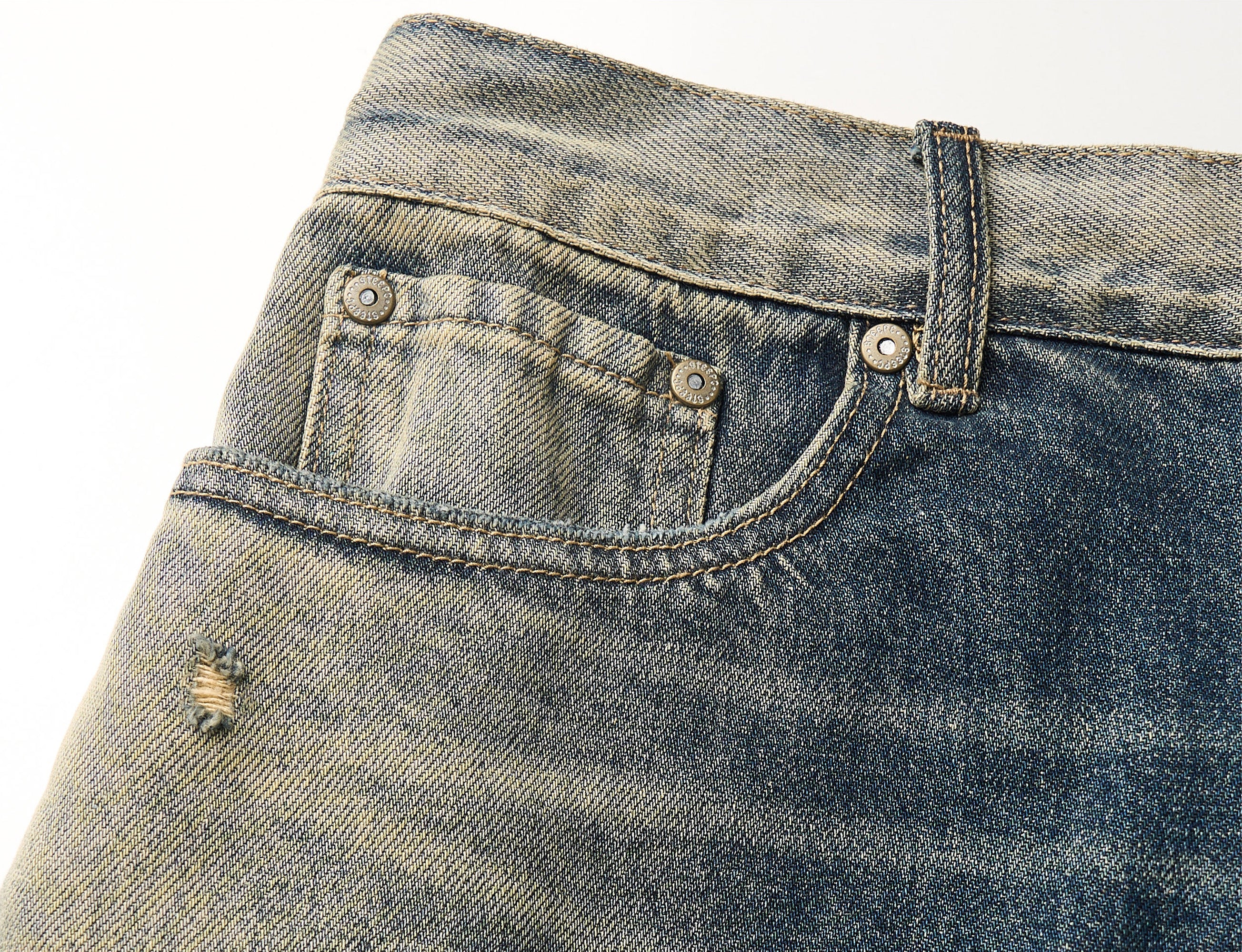 STEEPC Distressed Layered Denim Overlay Pants, premium urban and streetwear designers apparel on PROJECTISR.com, STEEPC
