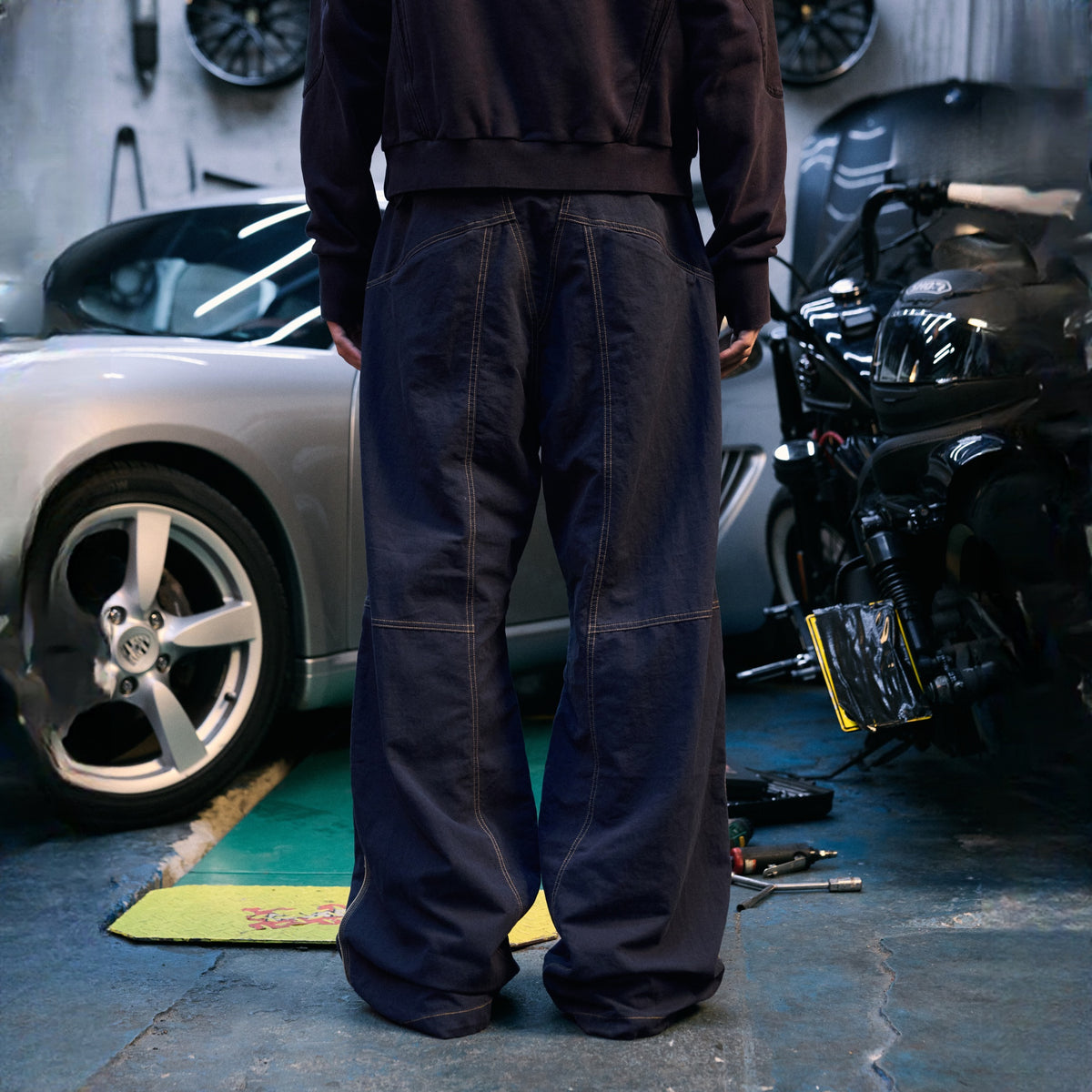 AVINMADE Contrast Stitch Casual Pants — square · back