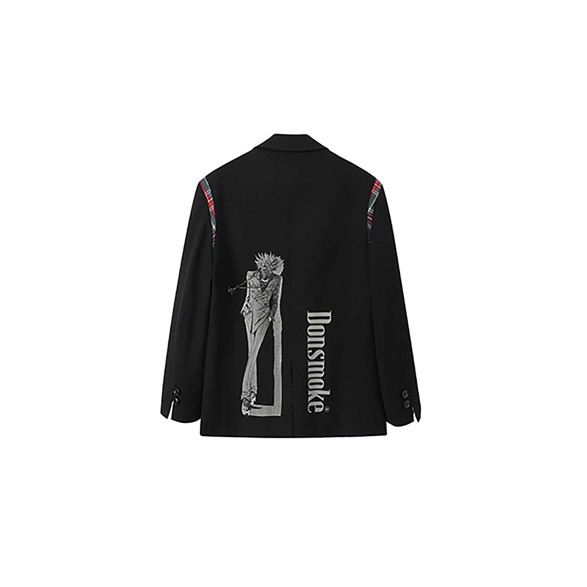 DONSMOKE × NANA Plaid Panel Graphic Oversized Blazer, premium urban and streetwear designers apparel on PROJECTISR.com, DONSMOKE
