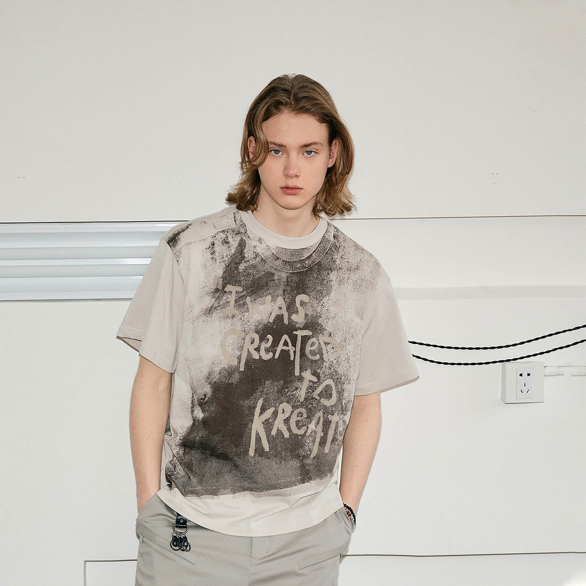 KREATE Slogan Dyed T-Shirt