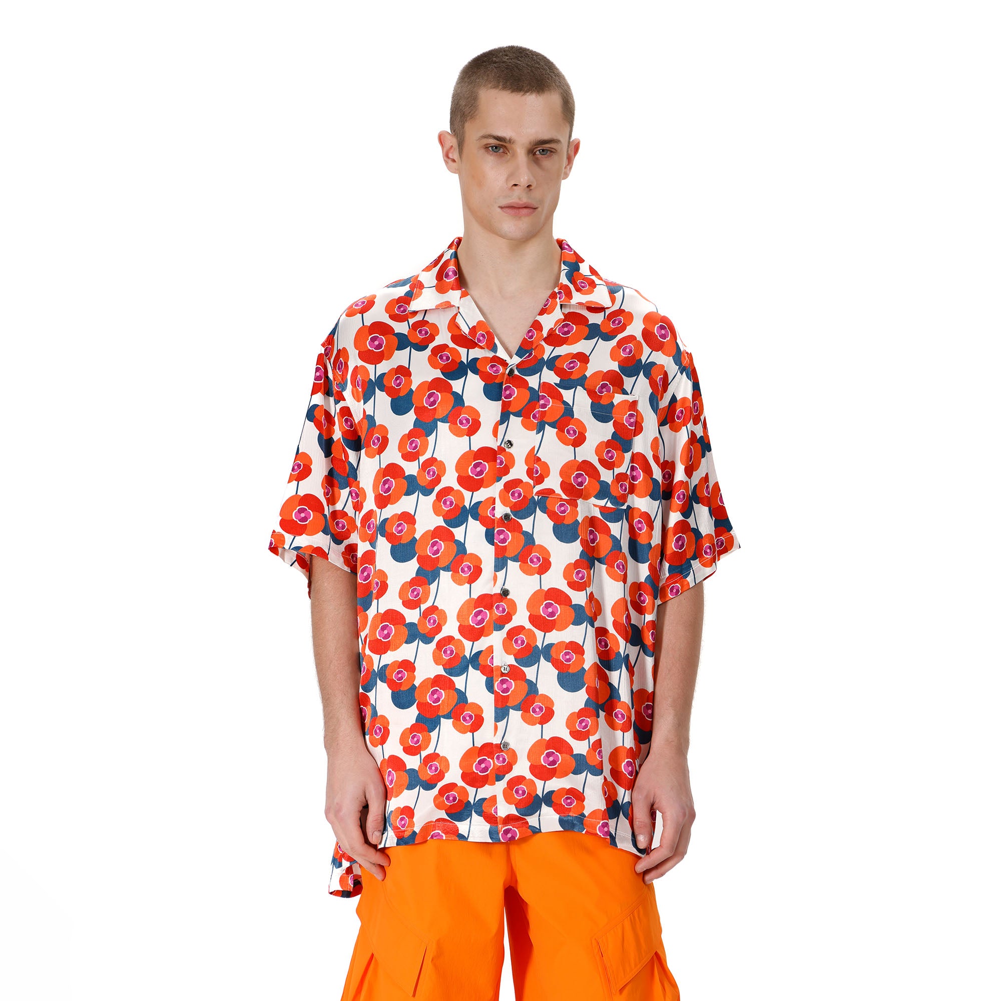 VANN VALRENCE Bloom Full-Print Half Shirt, premium urban and streetwear designers apparel on PROJECTISR.com, VANN VALRENCE