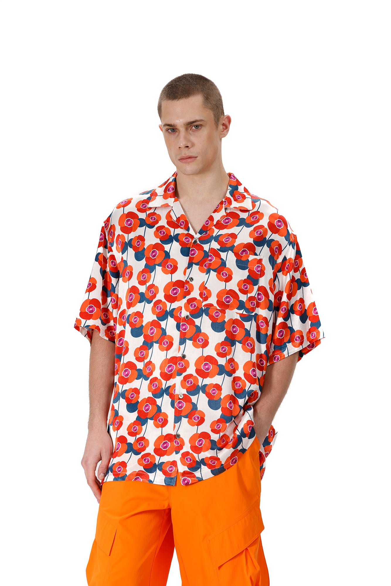 VANN VALRENCE Bloom Full-Print Half Shirt, premium urban and streetwear designers apparel on PROJECTISR.com, VANN VALRENCE