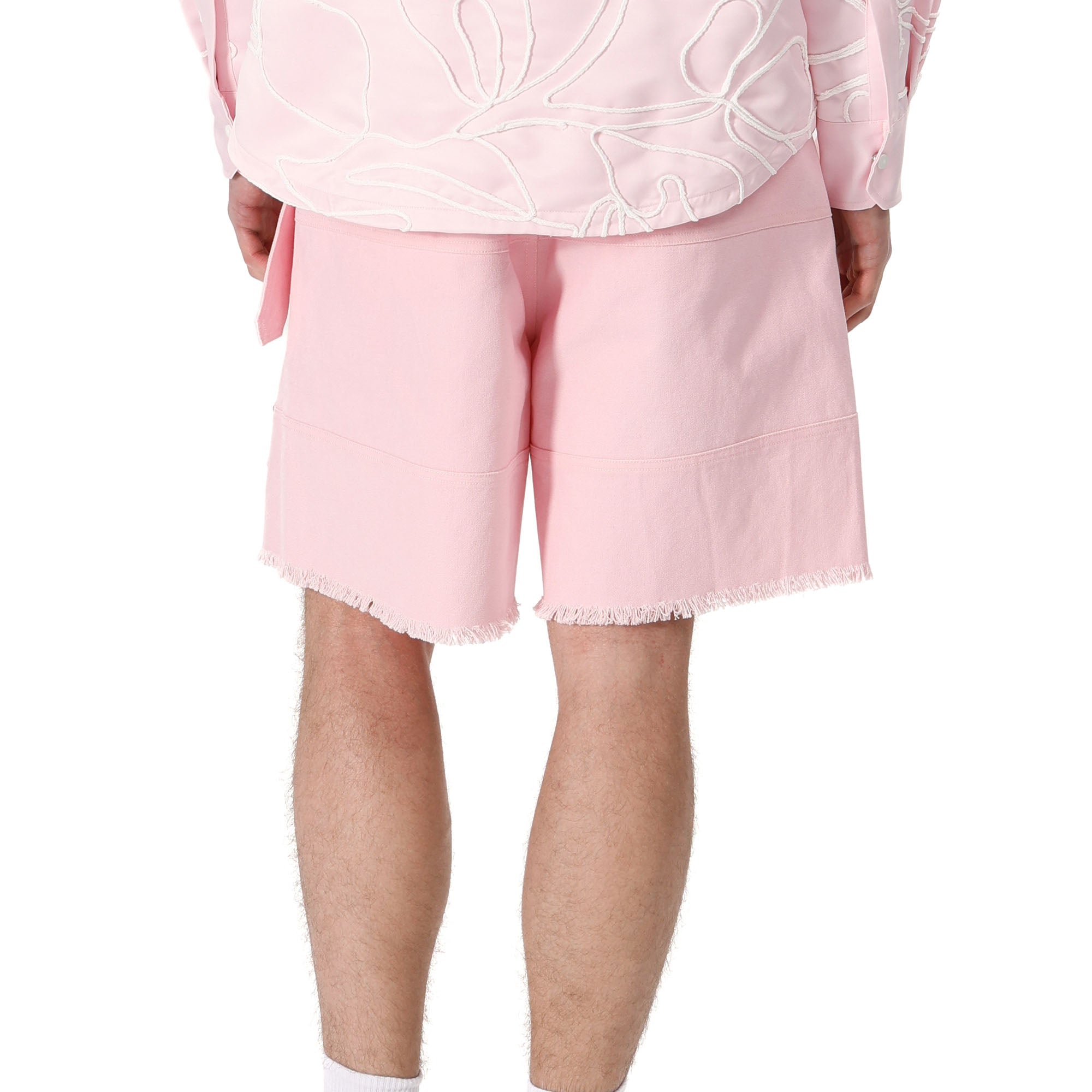 VANN VALRENCE Belt Raw-Edge Cotton Shorts, premium urban and streetwear designers apparel on PROJECTISR.com, VANN VALRENCE