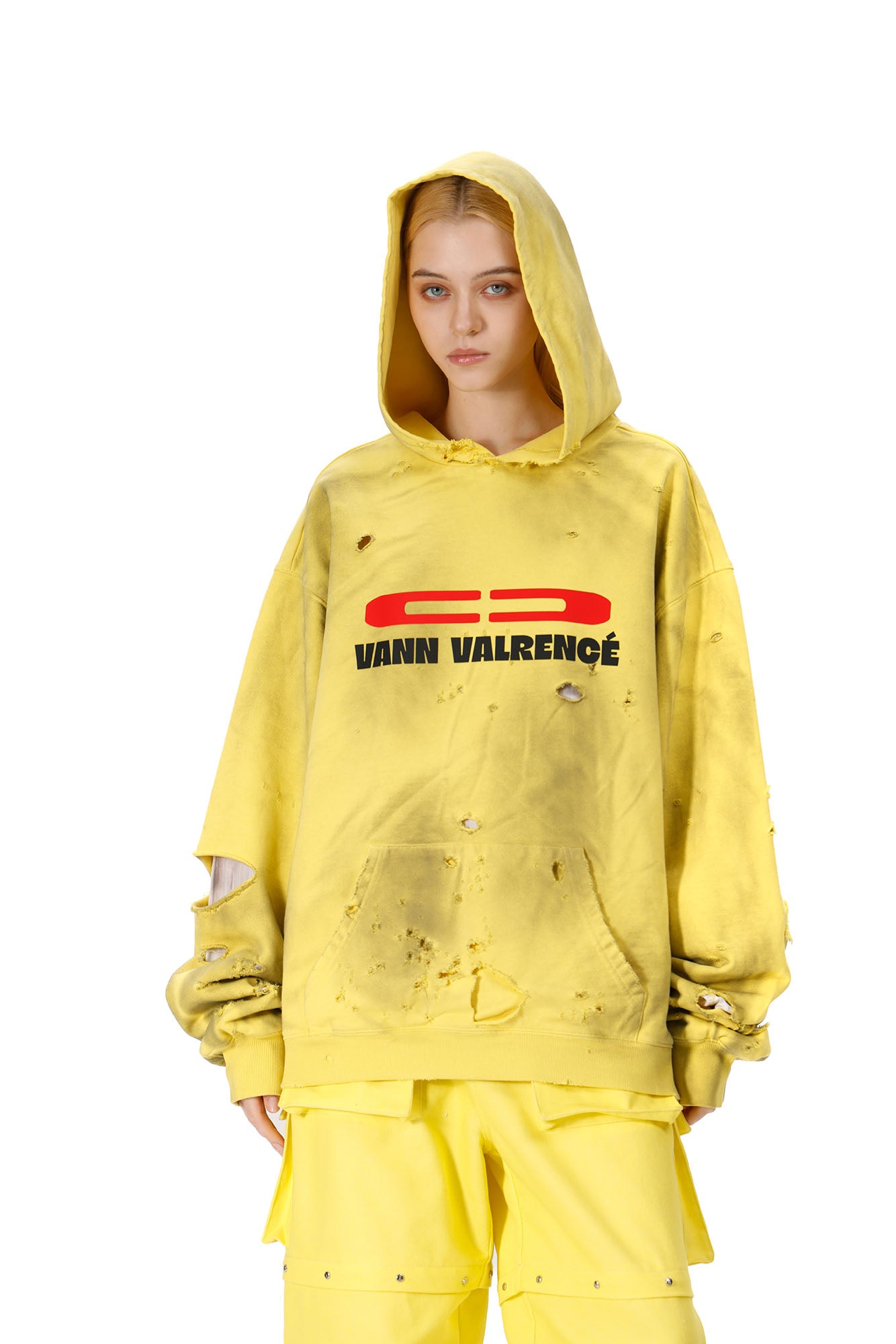 VANN VALRENCE Washed Reversible Distressed Hoodie, premium urban and streetwear designers apparel on PROJECTISR.com, VANN VALRENCE