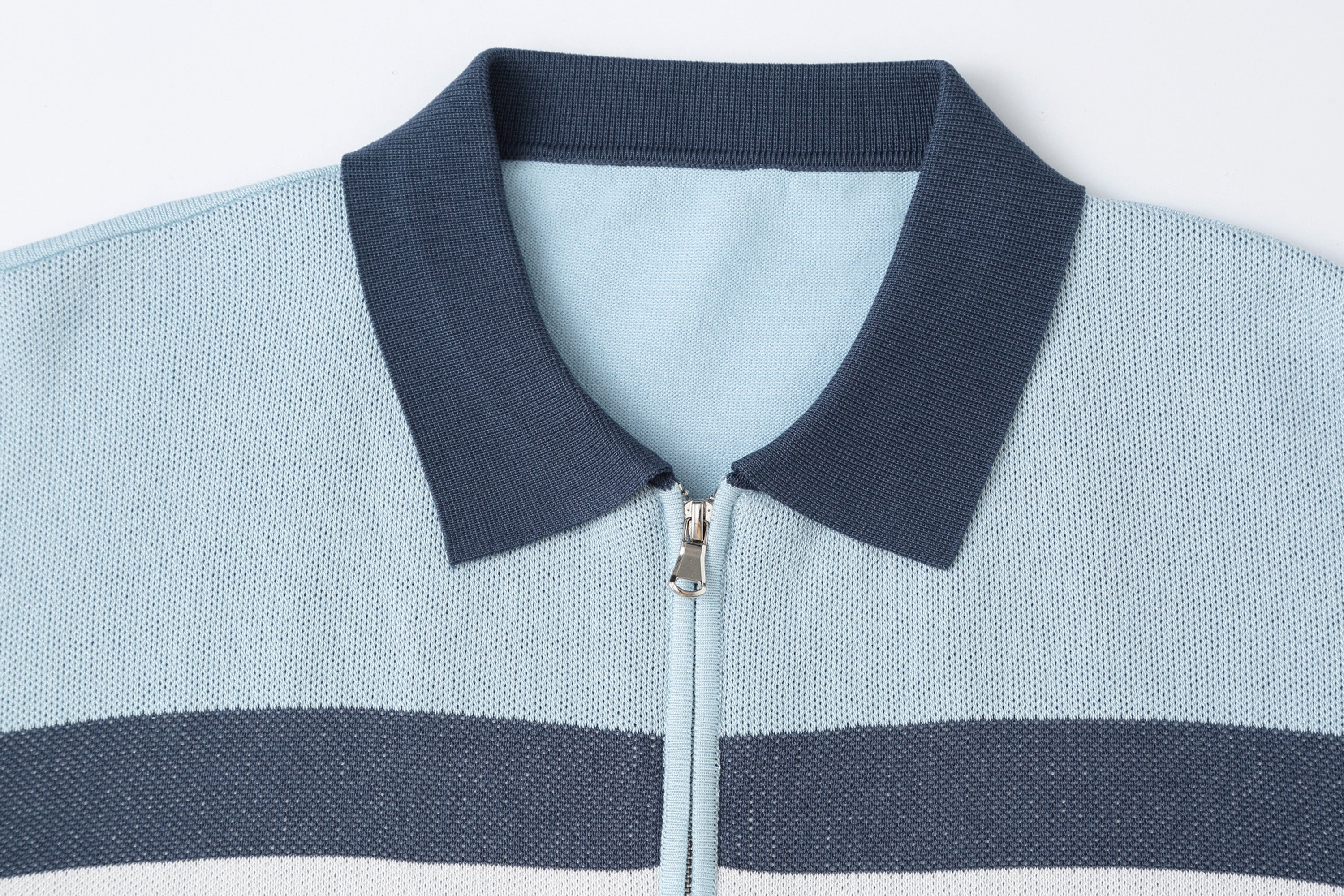 CLP Contrast Collar Zip-Up Knit T Shirt, premium urban and streetwear designers apparel on PROJECTISR.com, CLP