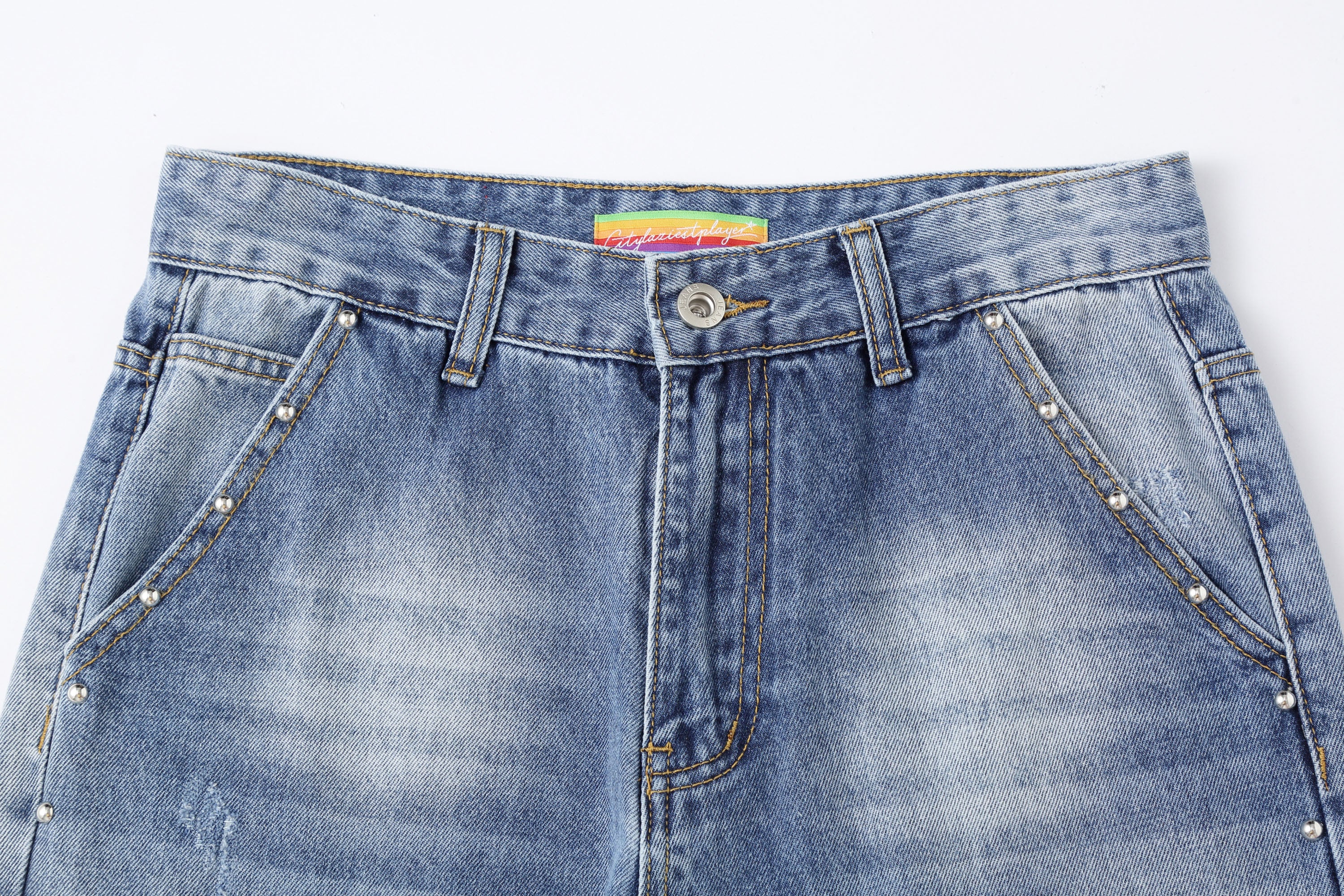CLP Studded-Seam Flared Jeans, premium urban and streetwear designers apparel on PROJECTISR.com, CLP