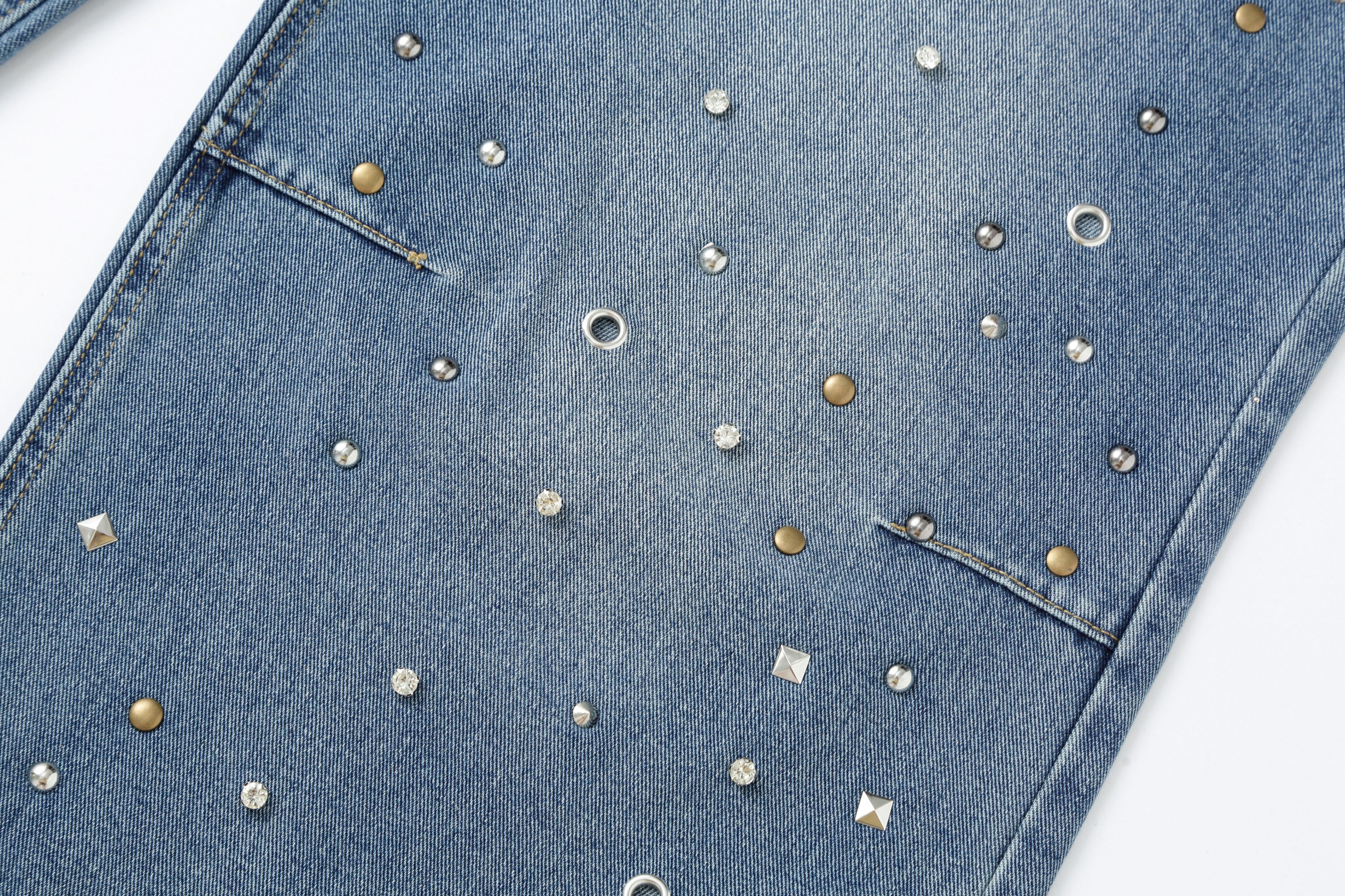CLP Diamond Studded Wide-Leg Jeans, premium urban and streetwear designers apparel on PROJECTISR.com, CLP