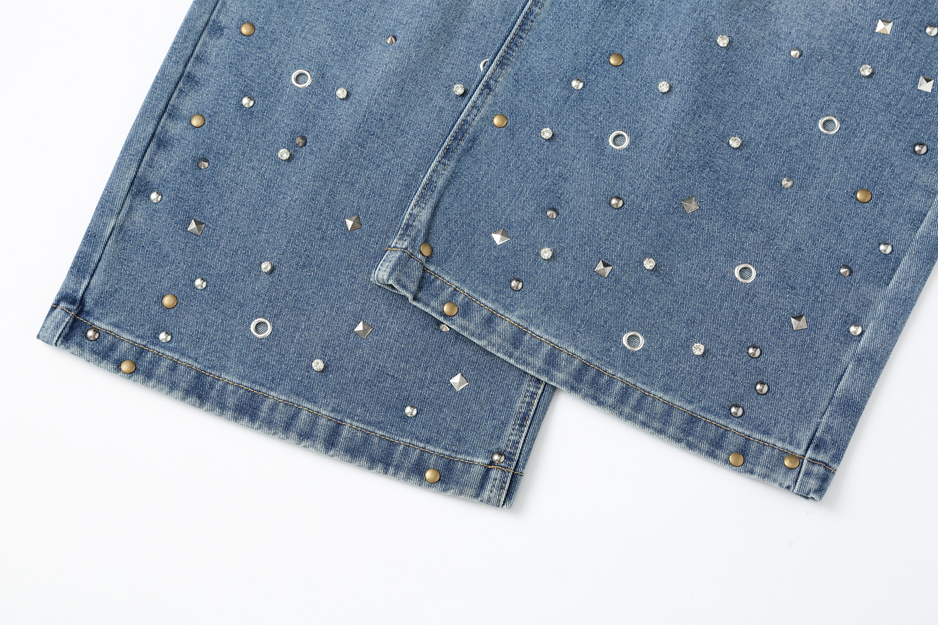 CLP Diamond Studded Wide-Leg Jeans, premium urban and streetwear designers apparel on PROJECTISR.com, CLP
