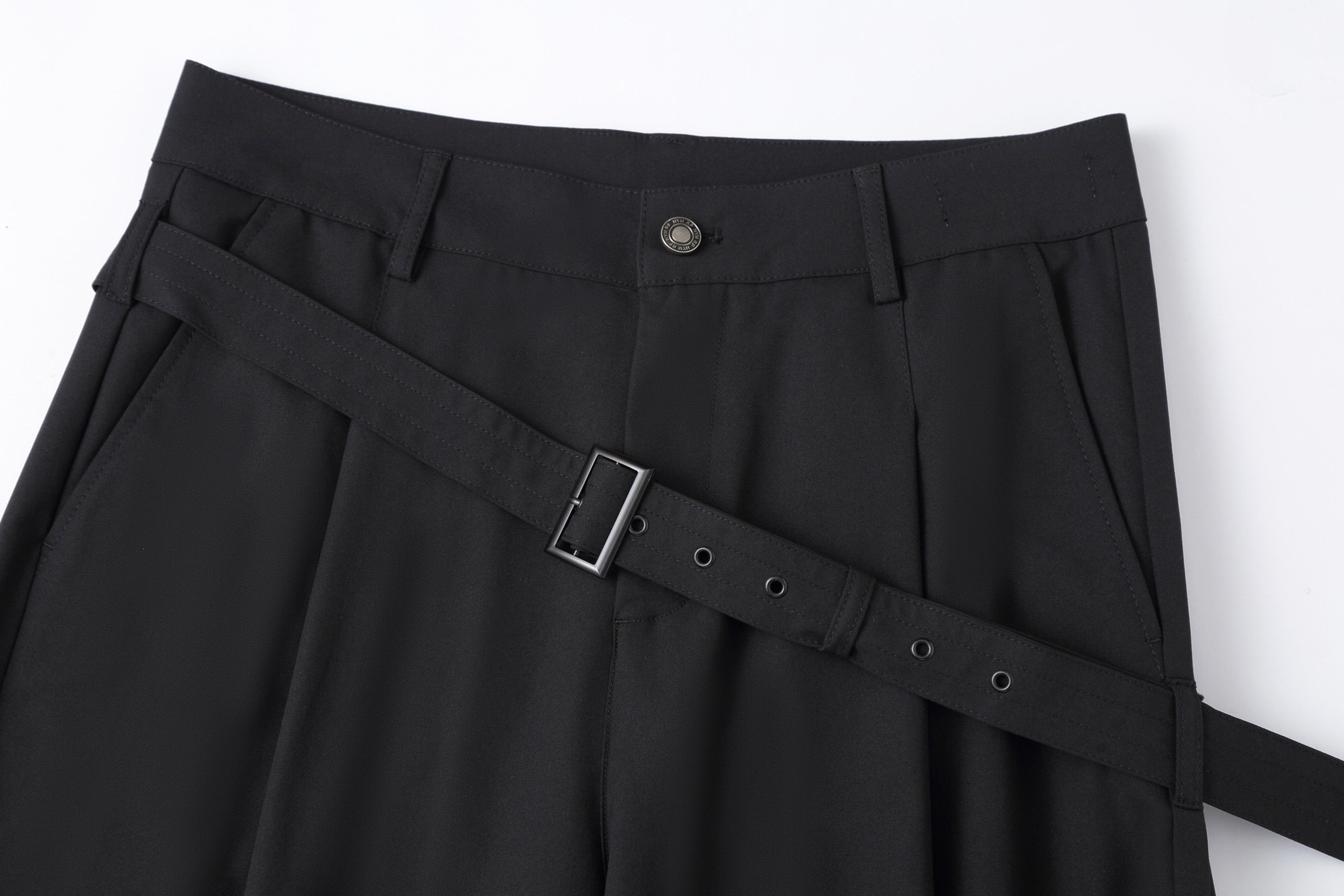 CLP Draped Wide-Leg Belted Pants, premium urban and streetwear designers apparel on PROJECTISR.com, CLP