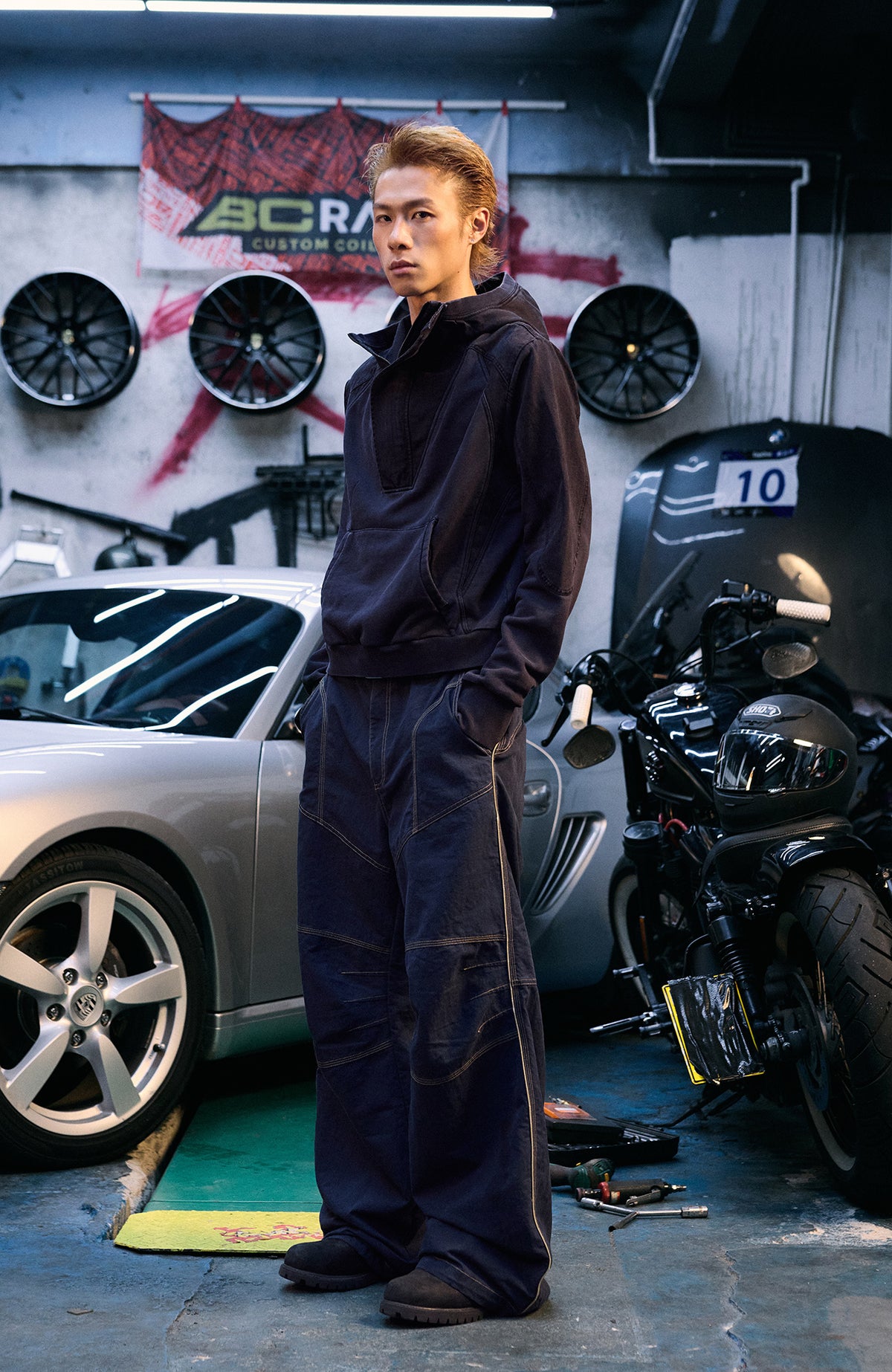 AVINMADE Contrast Stitch Casual Pants