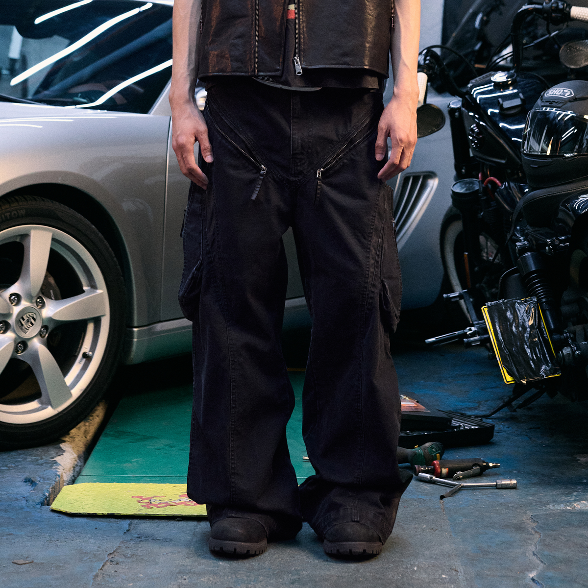 AVINMADE Slub Canvas Zippered Cargo Pants