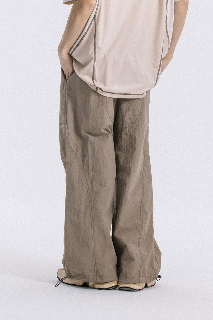 ENSHADOWER Crinkled Oversized Drawstring Pants, premium urban and streetwear designers apparel on PROJECTISR.com, ENSHADOWER