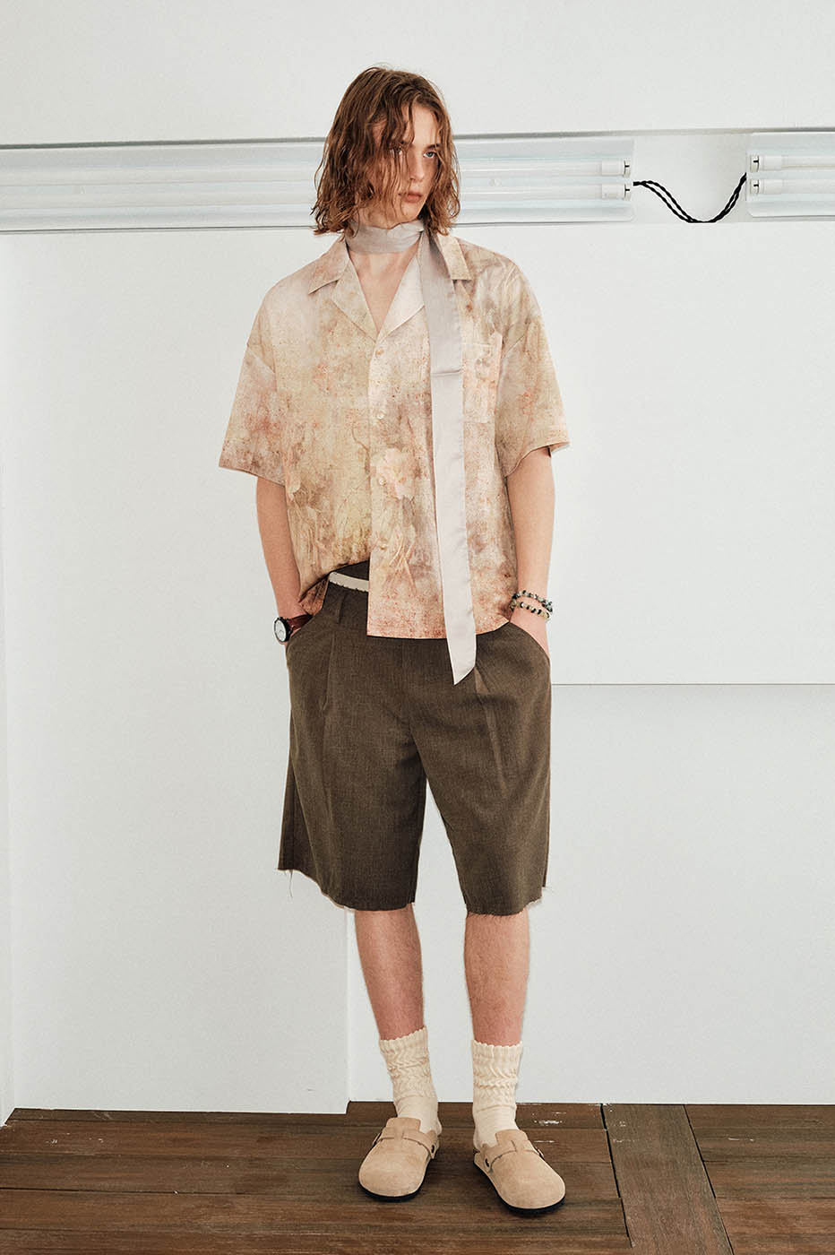 KREATE Pastel Blossom Cuban Half Shirt