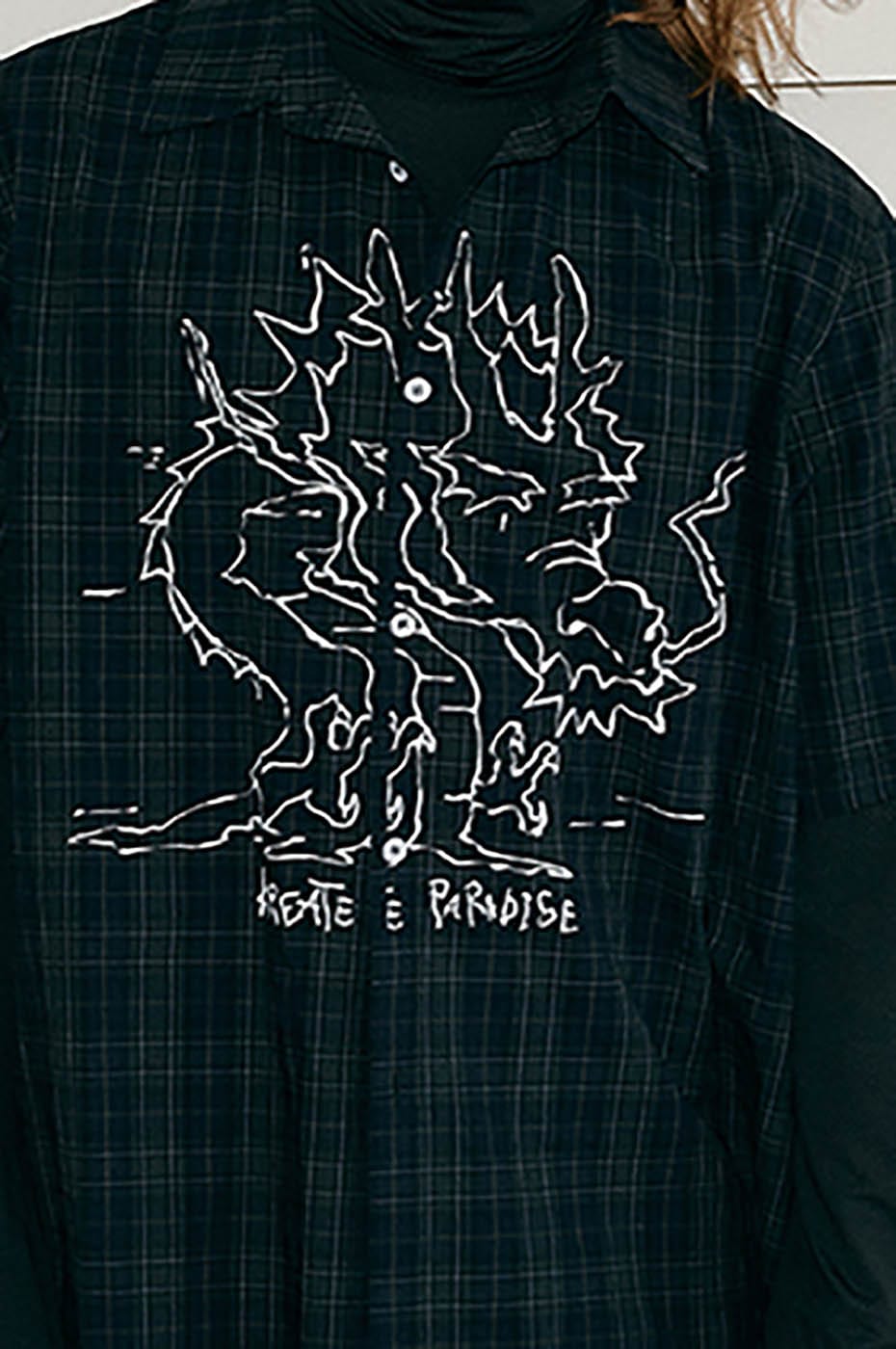 KREATE Dragon Plaid Half Shirt