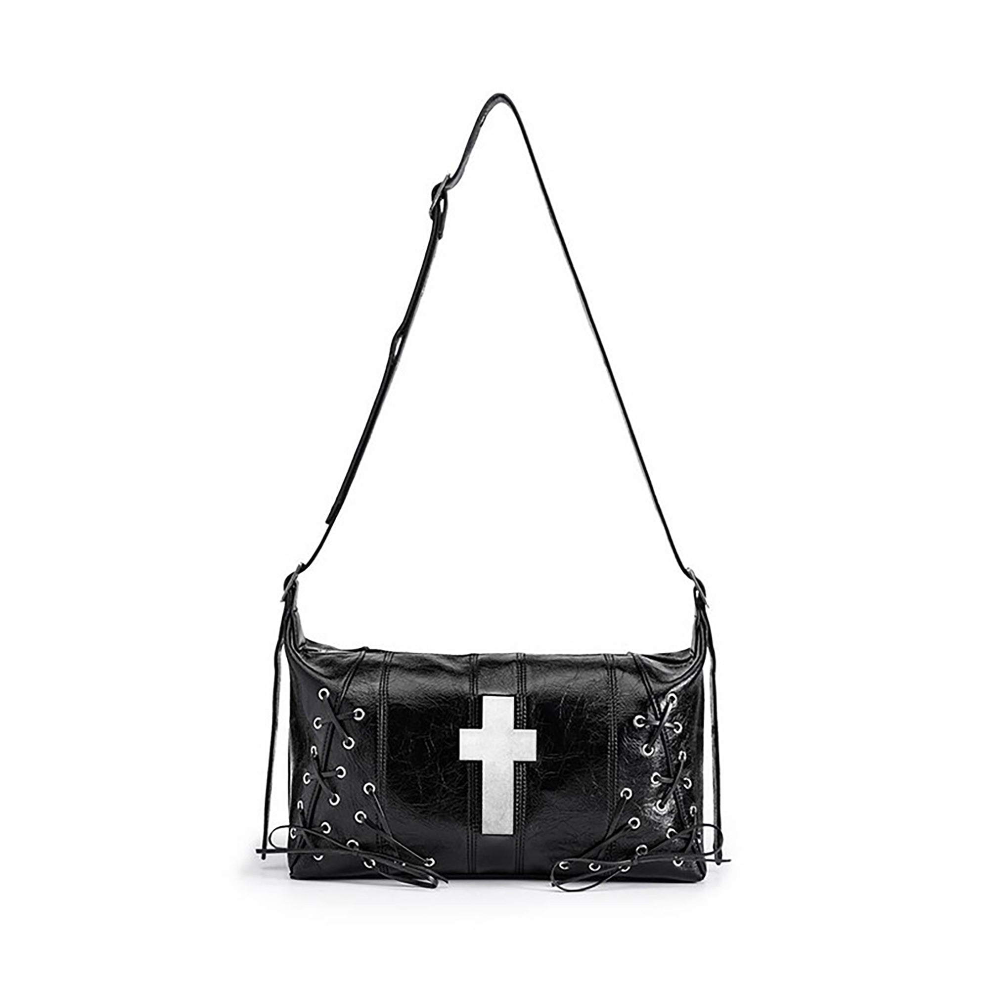 REBEL WAVE Cross Lace-Up Shoulder Bag